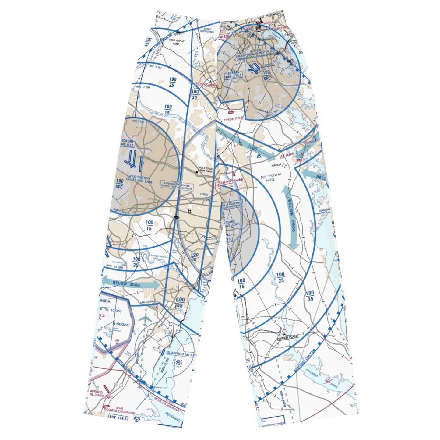 Baltimore-Washington Flyway Chart wide-leg pants