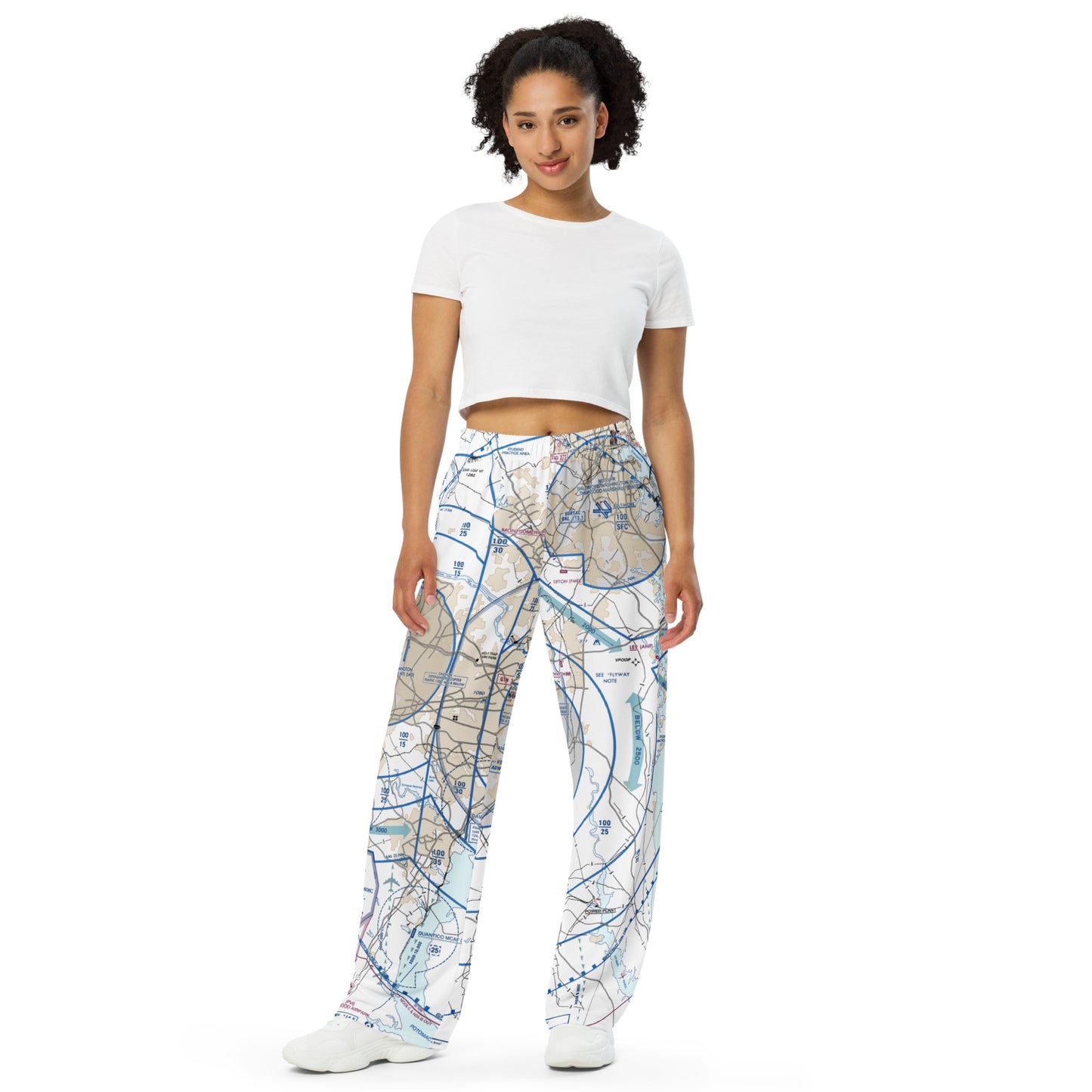 Baltimore-Washington Flyway Chart wide-leg pants