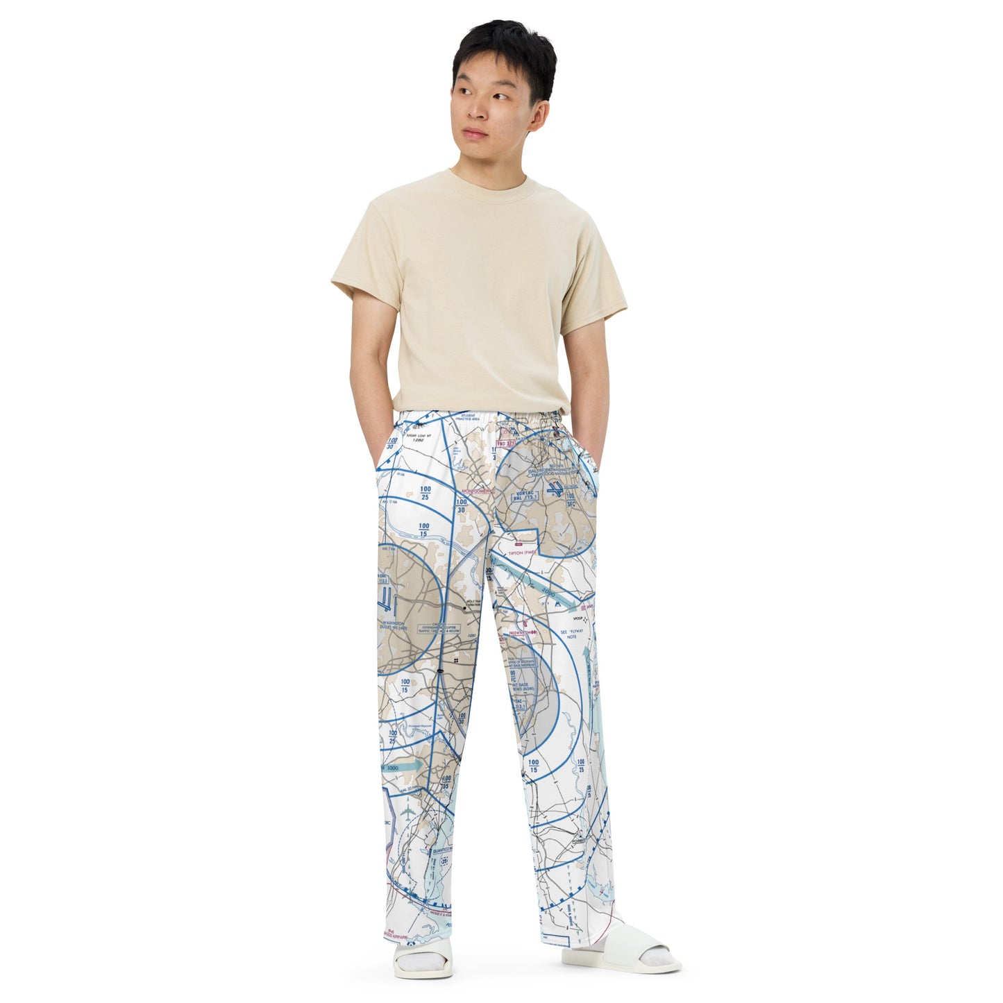 Baltimore-Washington Flyway Chart wide-leg pants