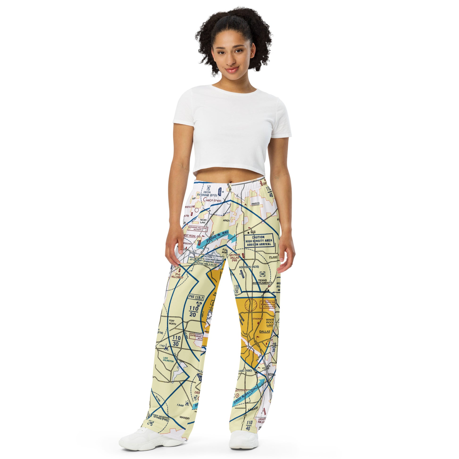 Dallas - Ft. Worth Flyway Chart wide-leg pants