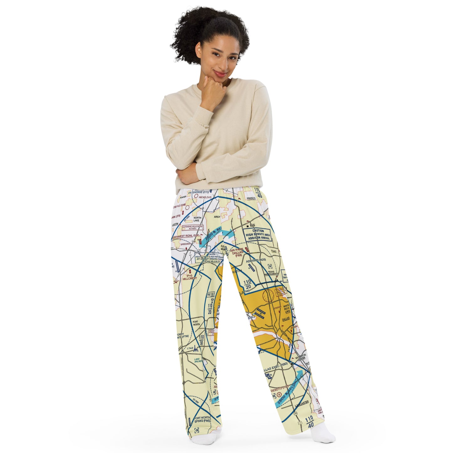Dallas - Ft. Worth Flyway Chart wide-leg pants
