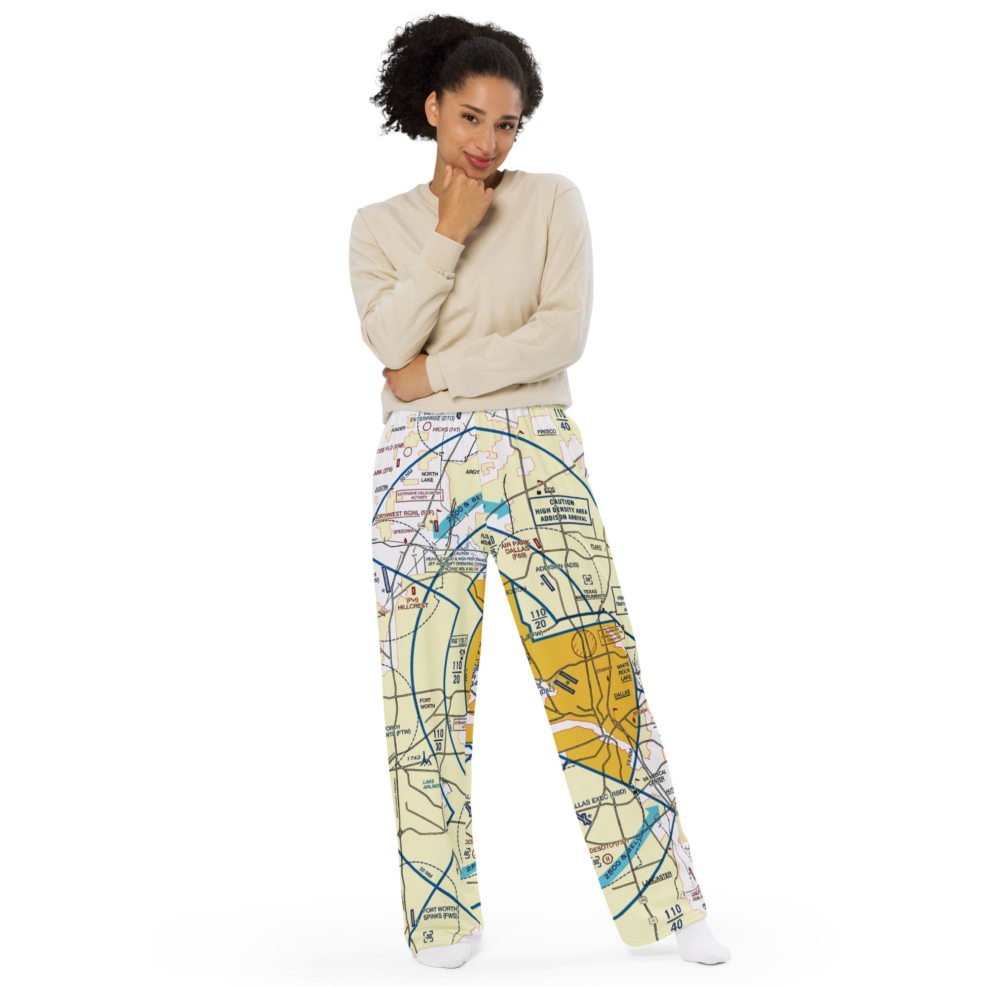 Dallas - Ft. Worth Flyway Chart wide-leg pants