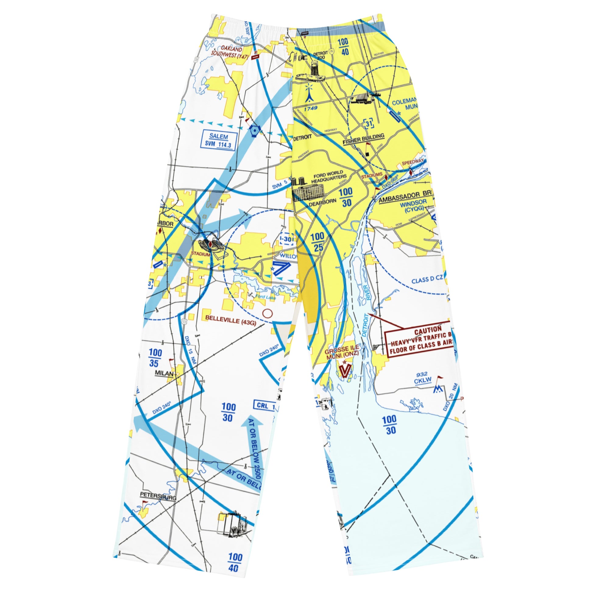 Detroit Flyway Chart wide-leg pants