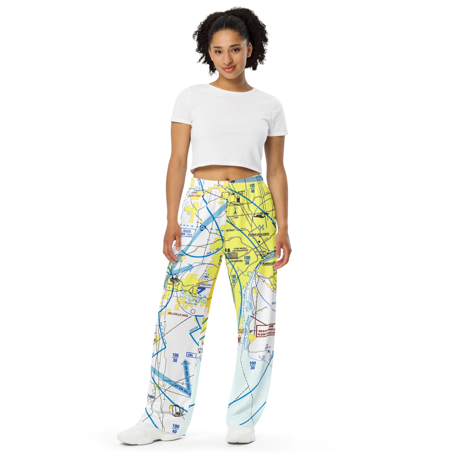 Detroit Flyway Chart wide-leg pants