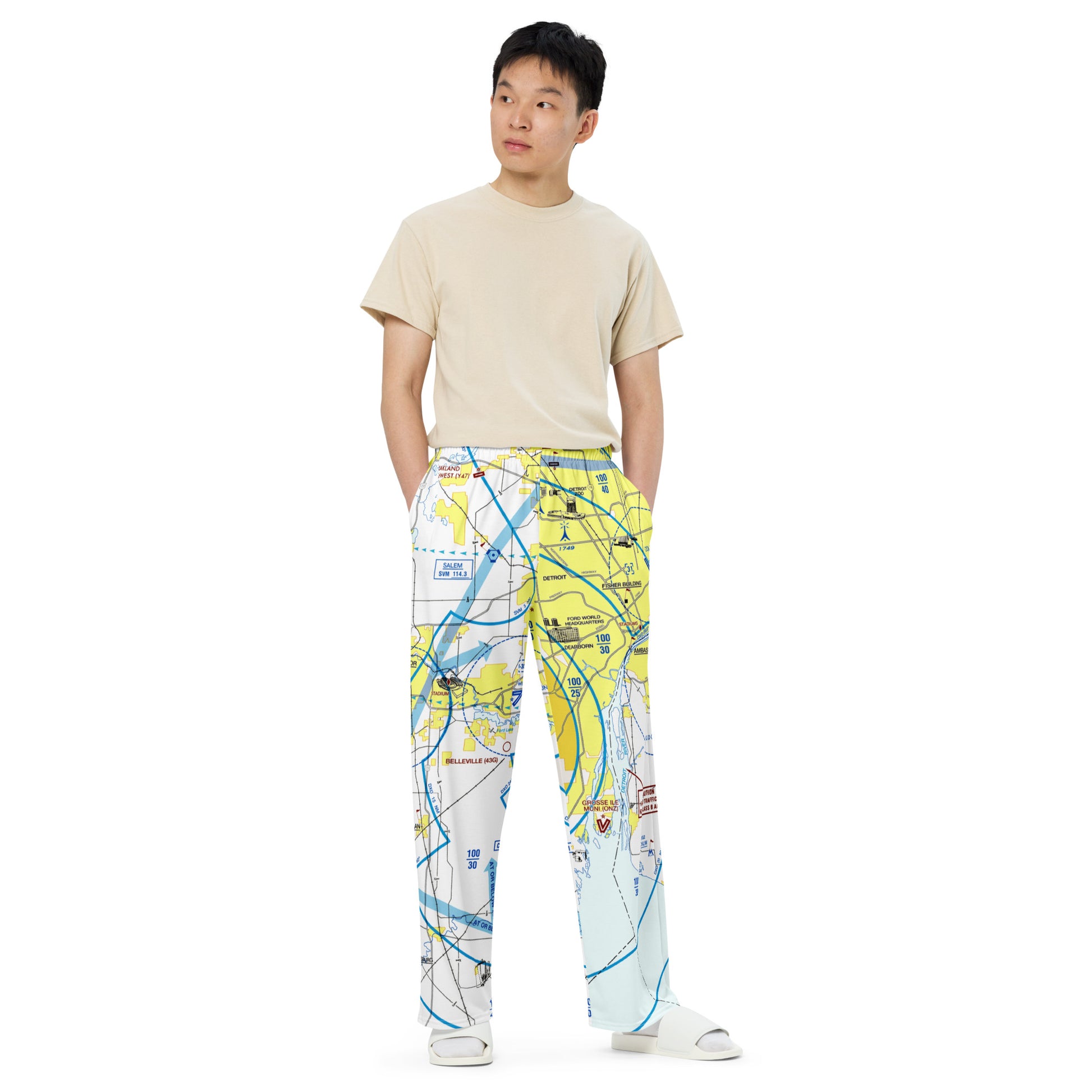 Detroit Flyway Chart wide-leg pants