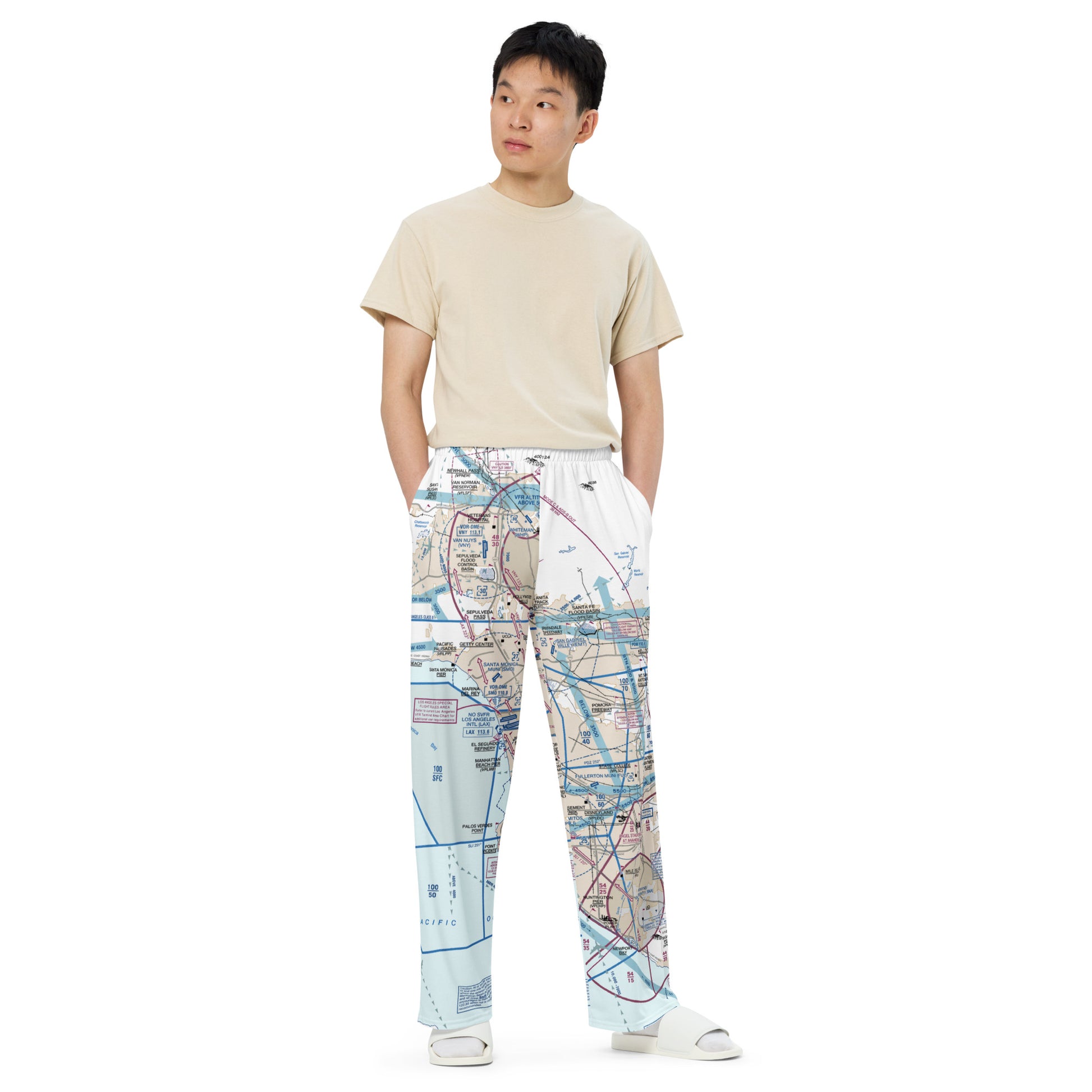 LAX Flyway Chart wide-leg pants