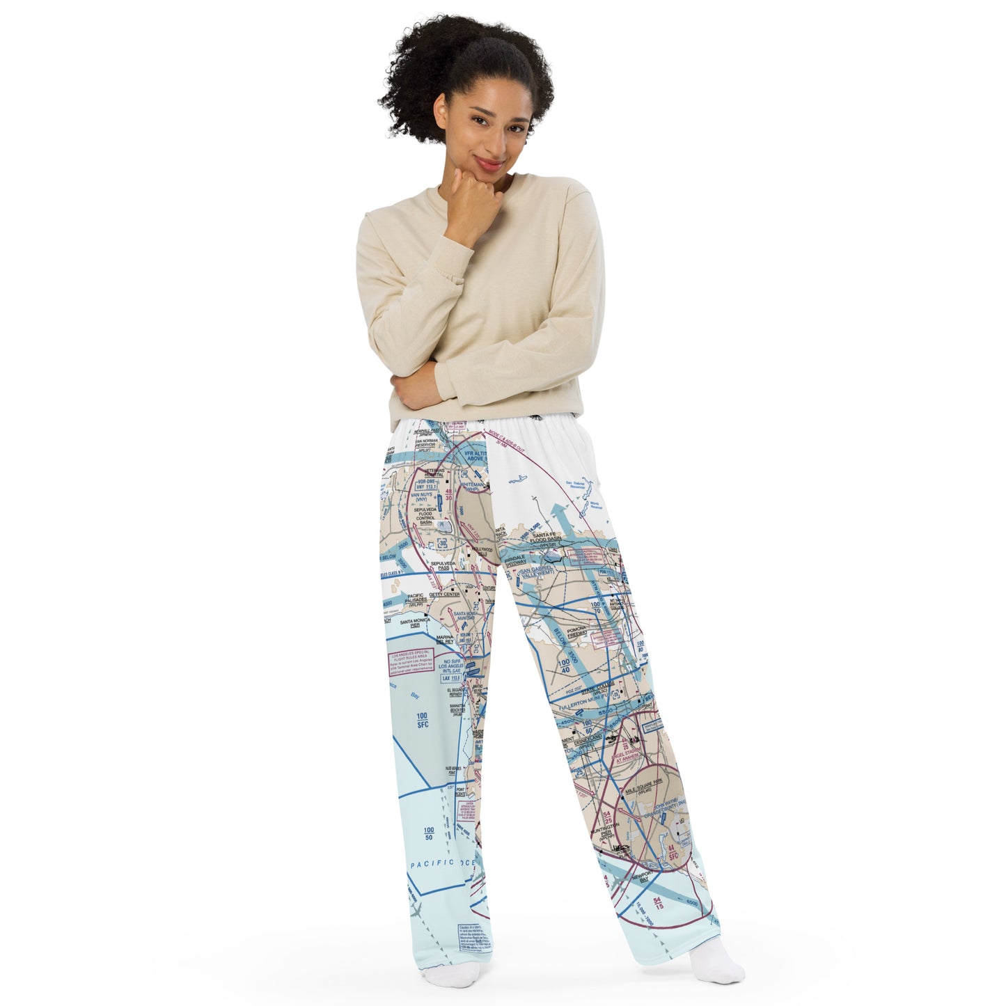 LAX Flyway Chart wide-leg pants