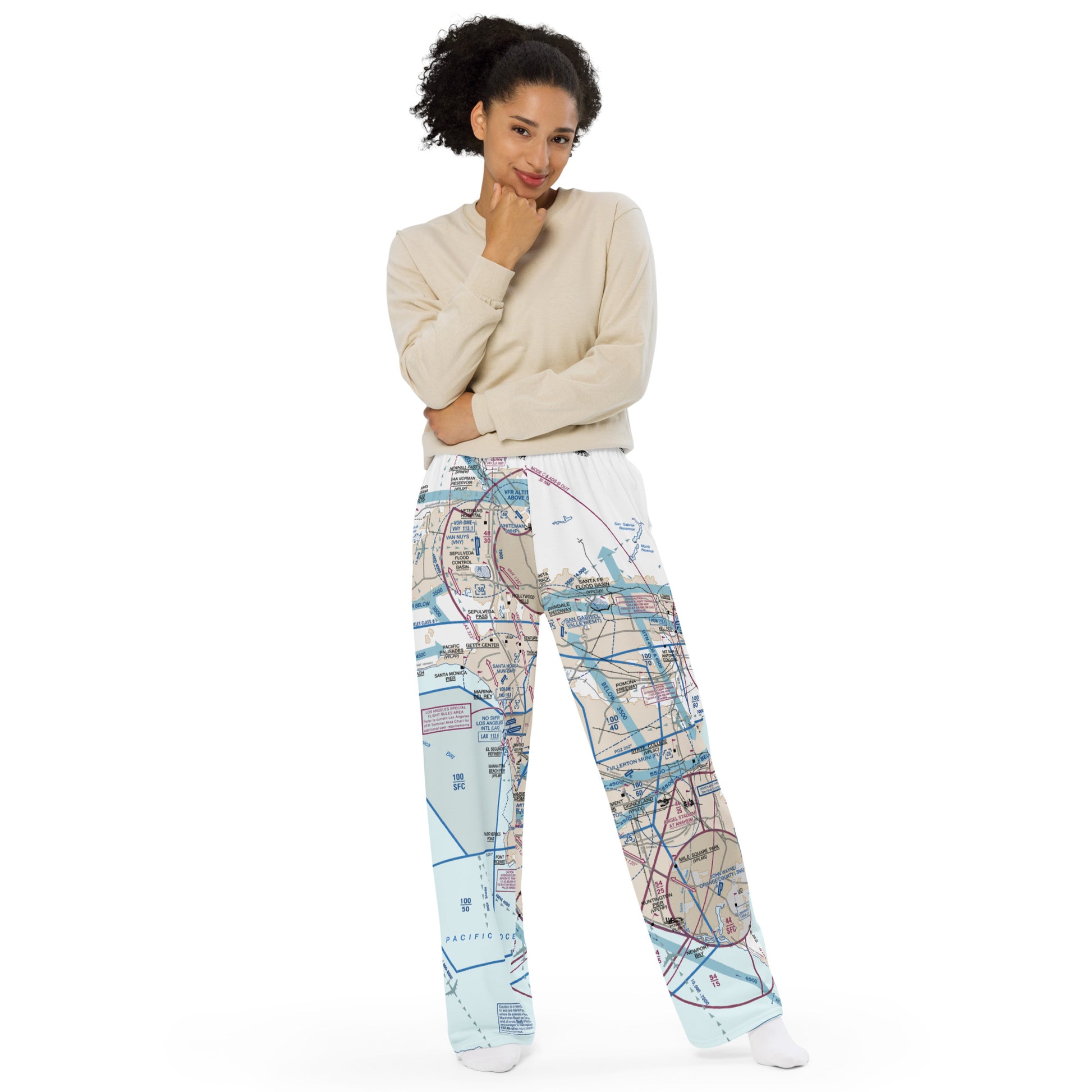 LAX Flyway Chart wide-leg pants