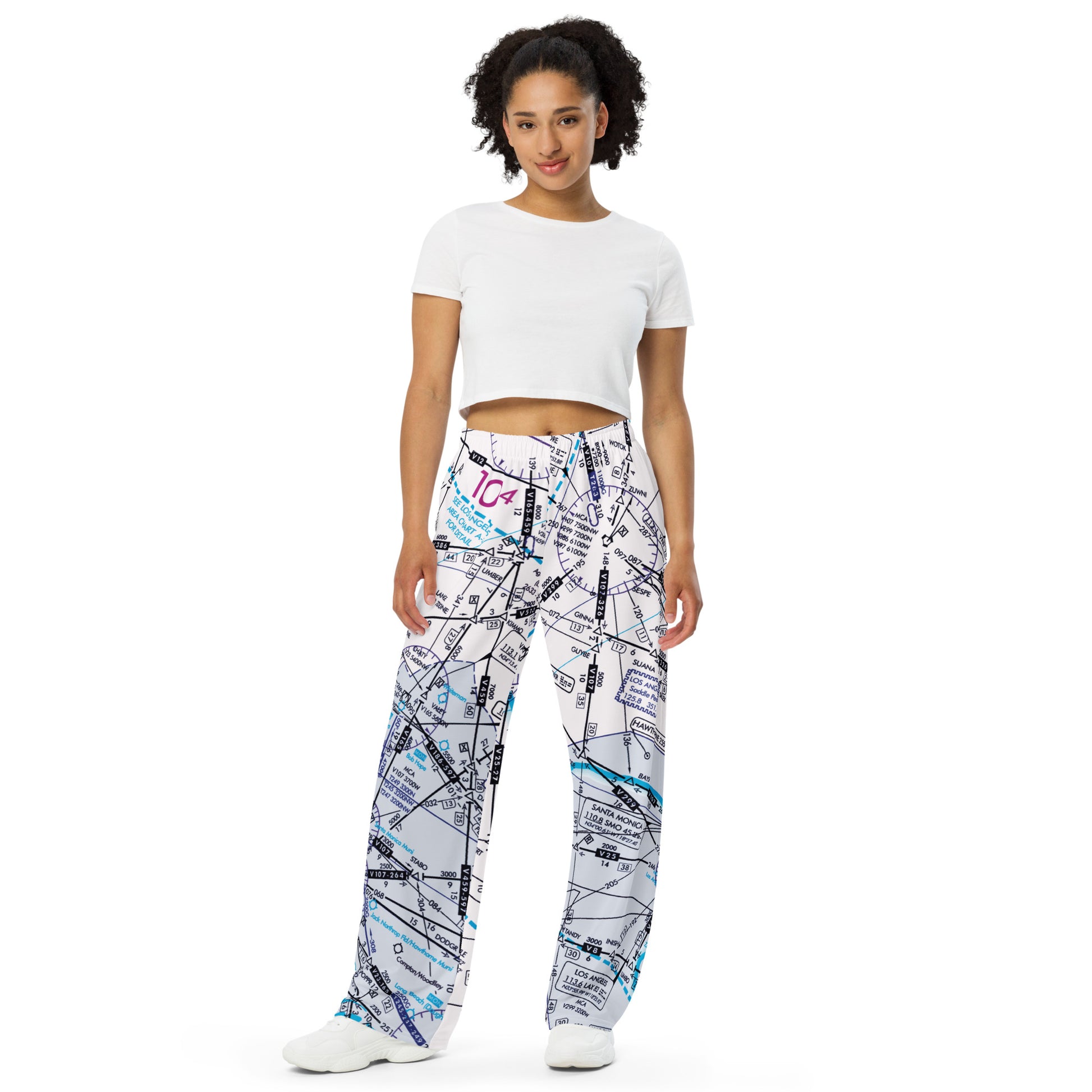 Enroute Low Altitude Chart wide-leg pants (ELUS3/white)