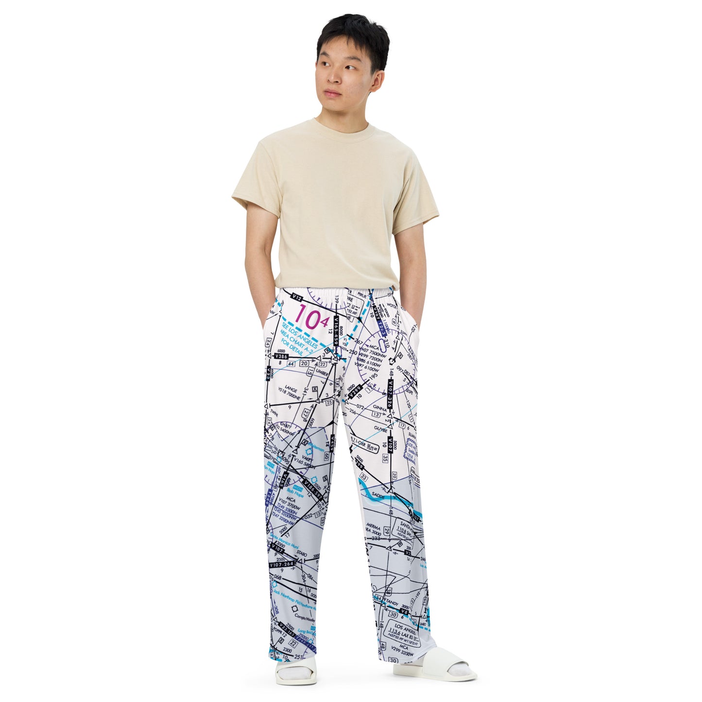 Enroute Low Altitude Chart wide-leg pants (ELUS3/white)