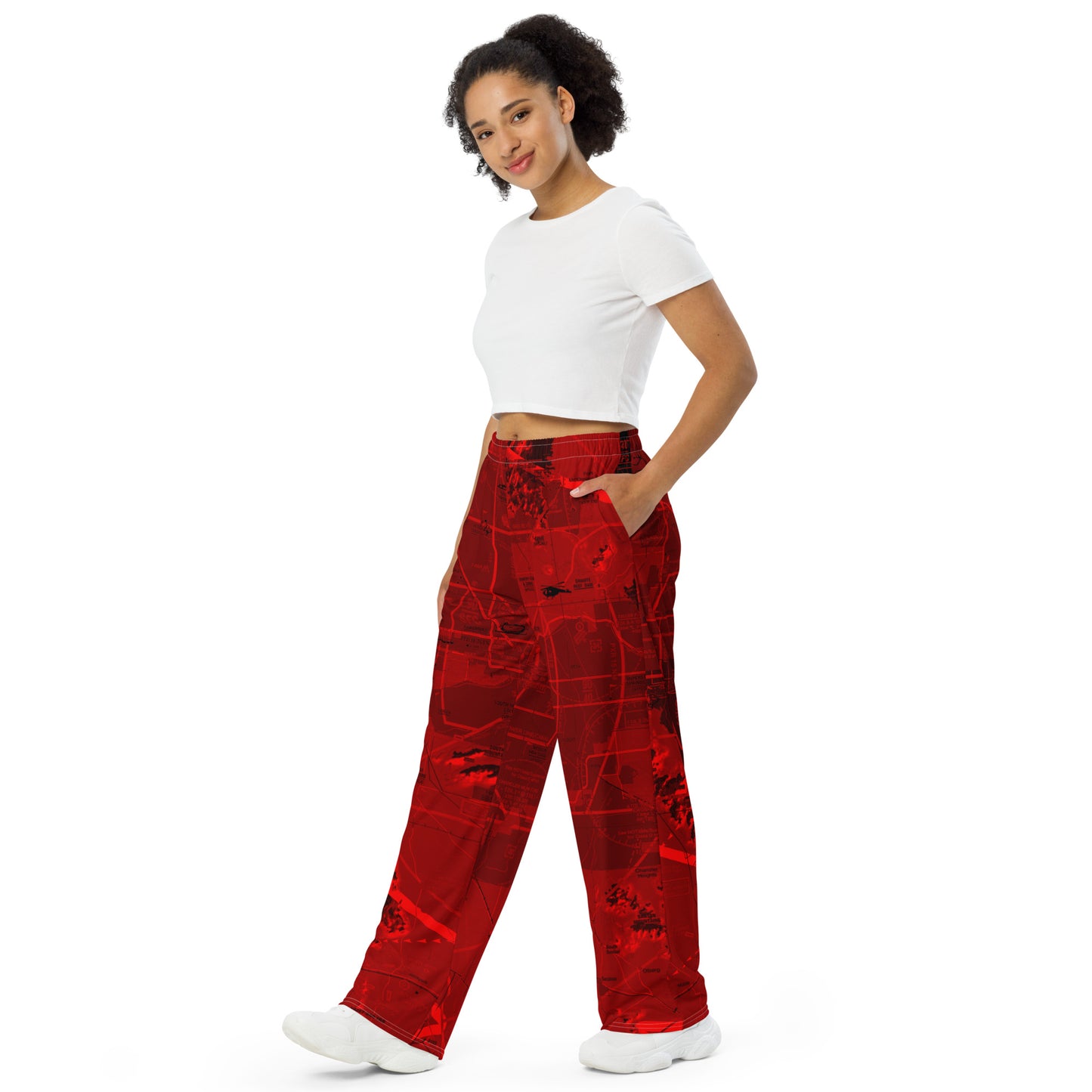 Phoenix TAC Chart wide-leg pants (red)