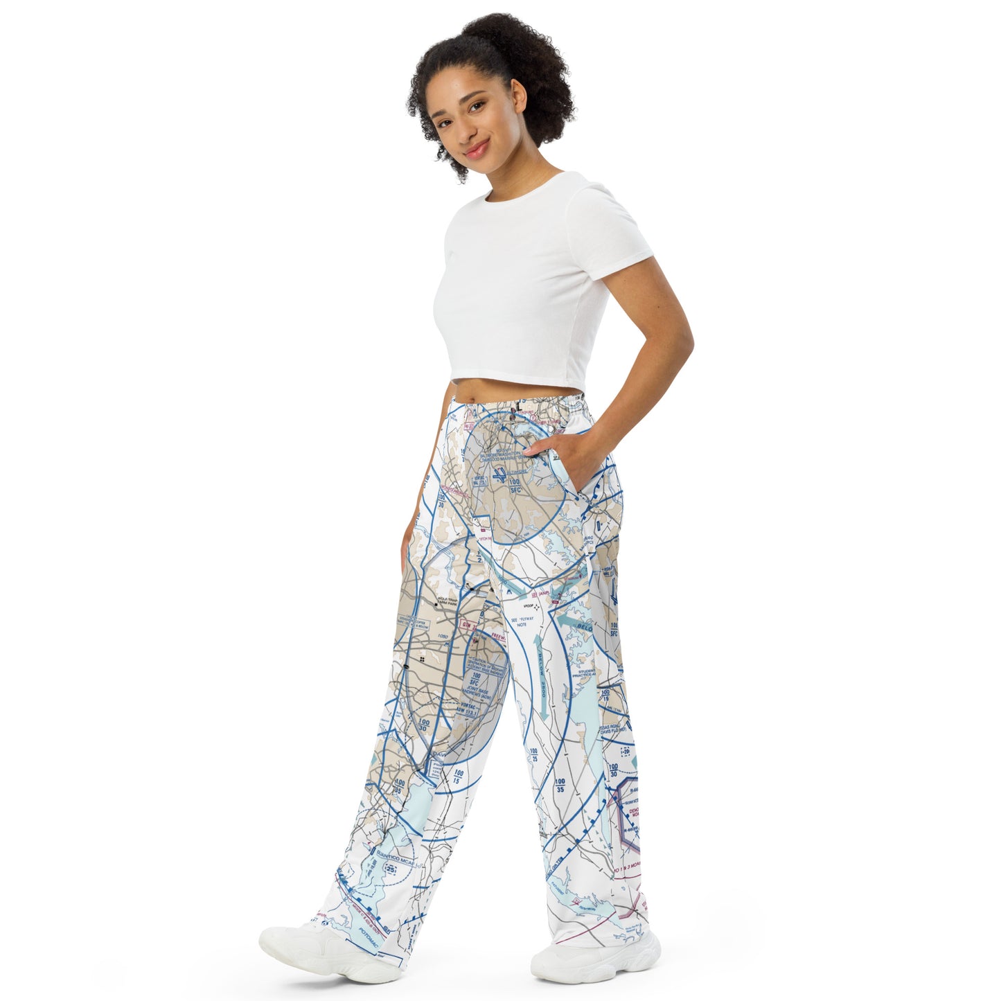 Baltimore-Washington Flyway Chart wide-leg pants