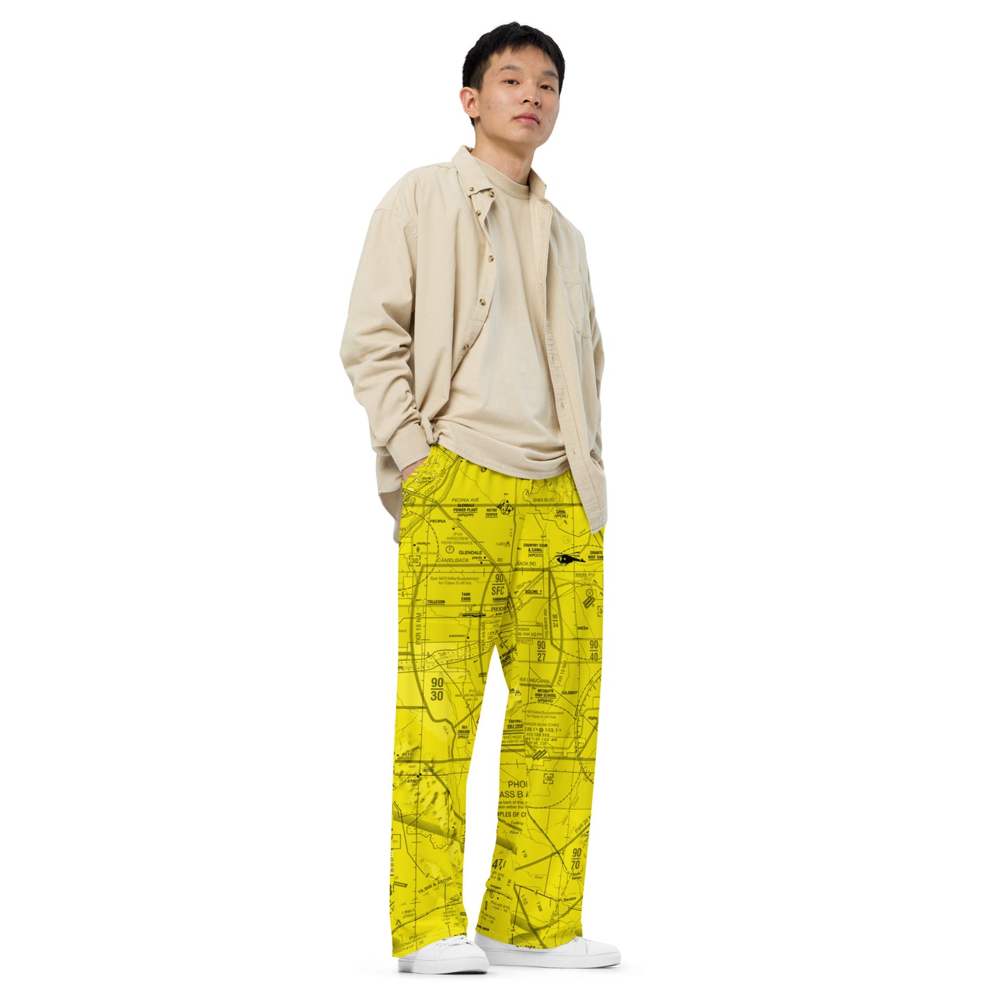 Phoenix TAC Chart wide-leg pants (yellow)