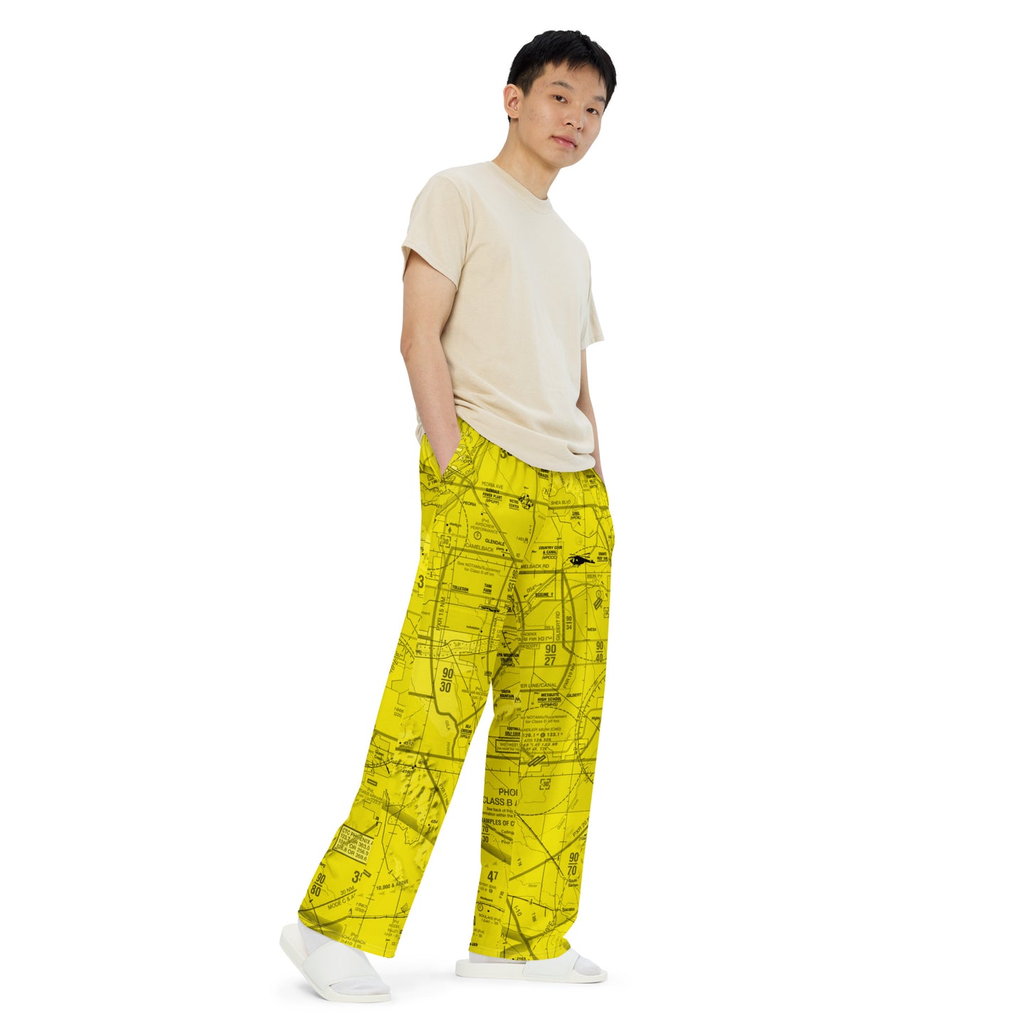 Phoenix TAC Chart wide-leg pants (yellow)