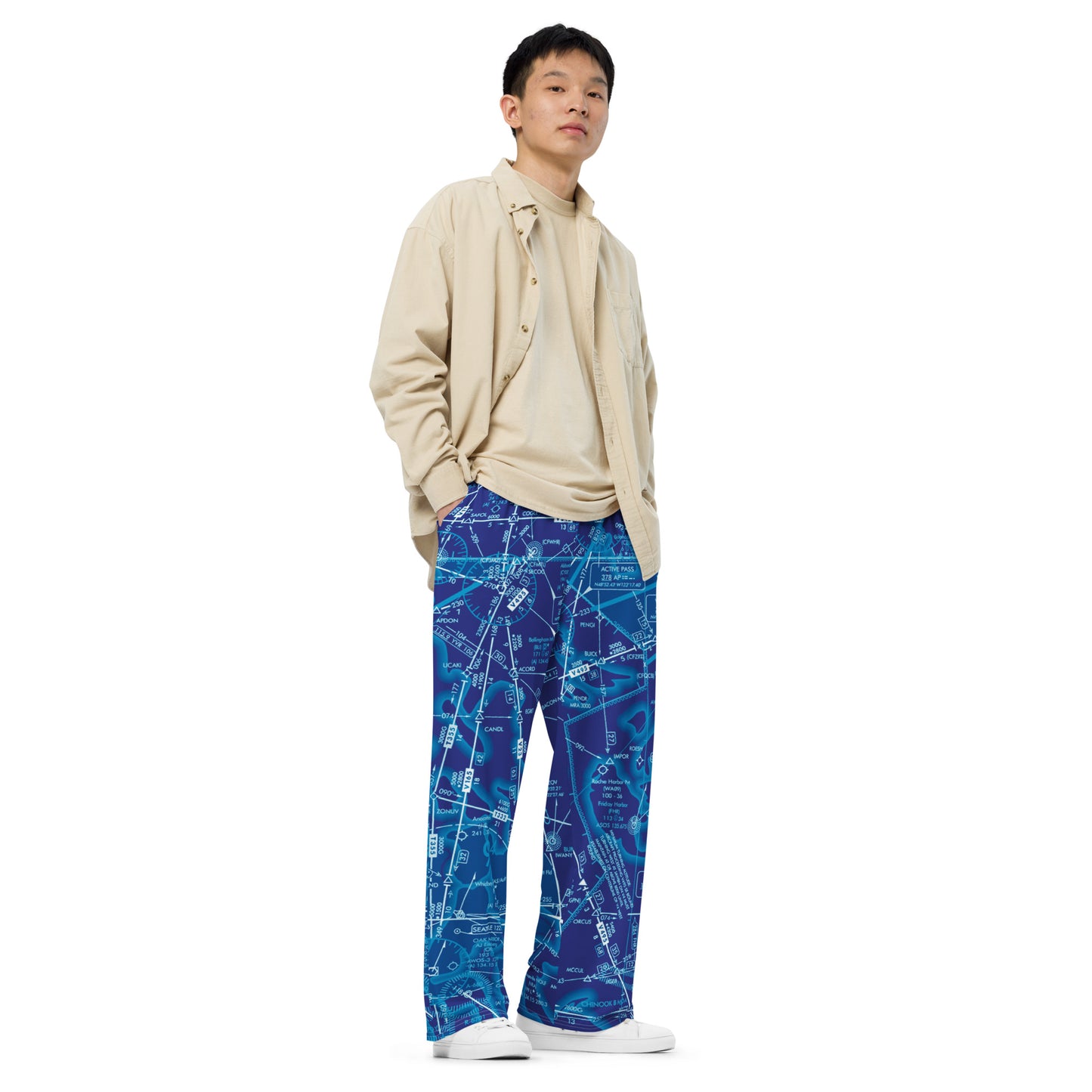 Enroute Low Altitude Chart (ELUS1) wide-leg pants (blue)