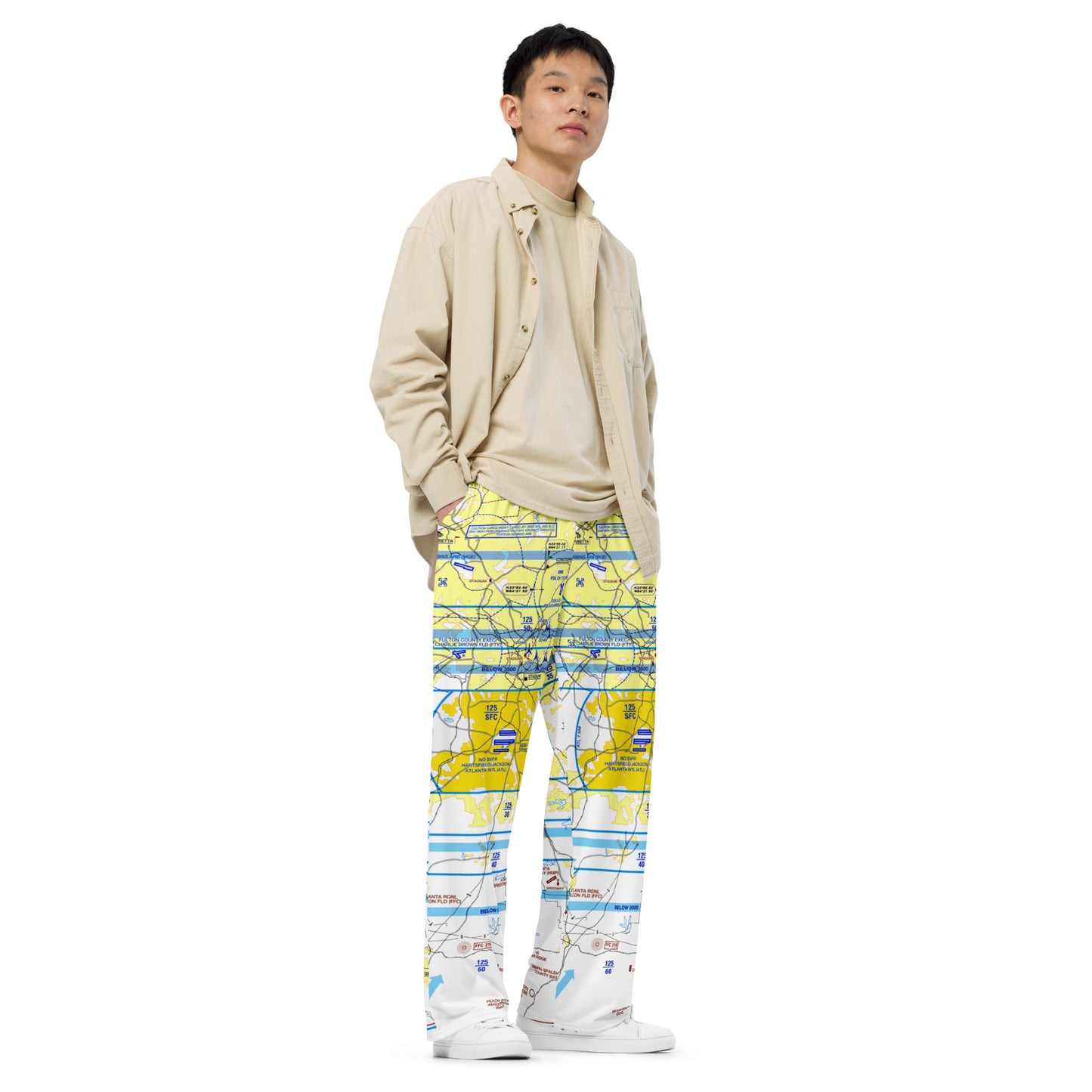 Atlanta Flyway Chart wide-leg pants