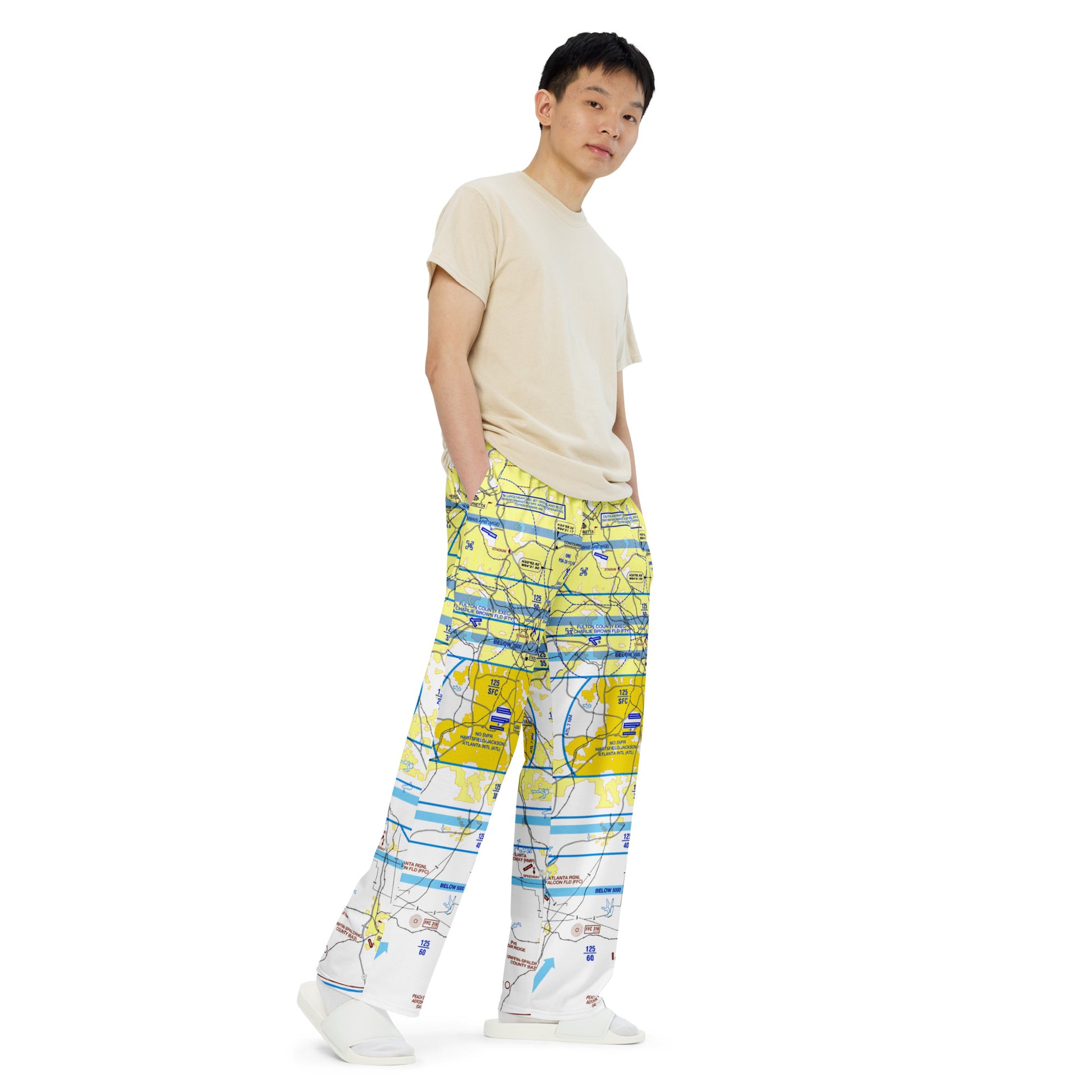 Atlanta Flyway Chart wide-leg pants
