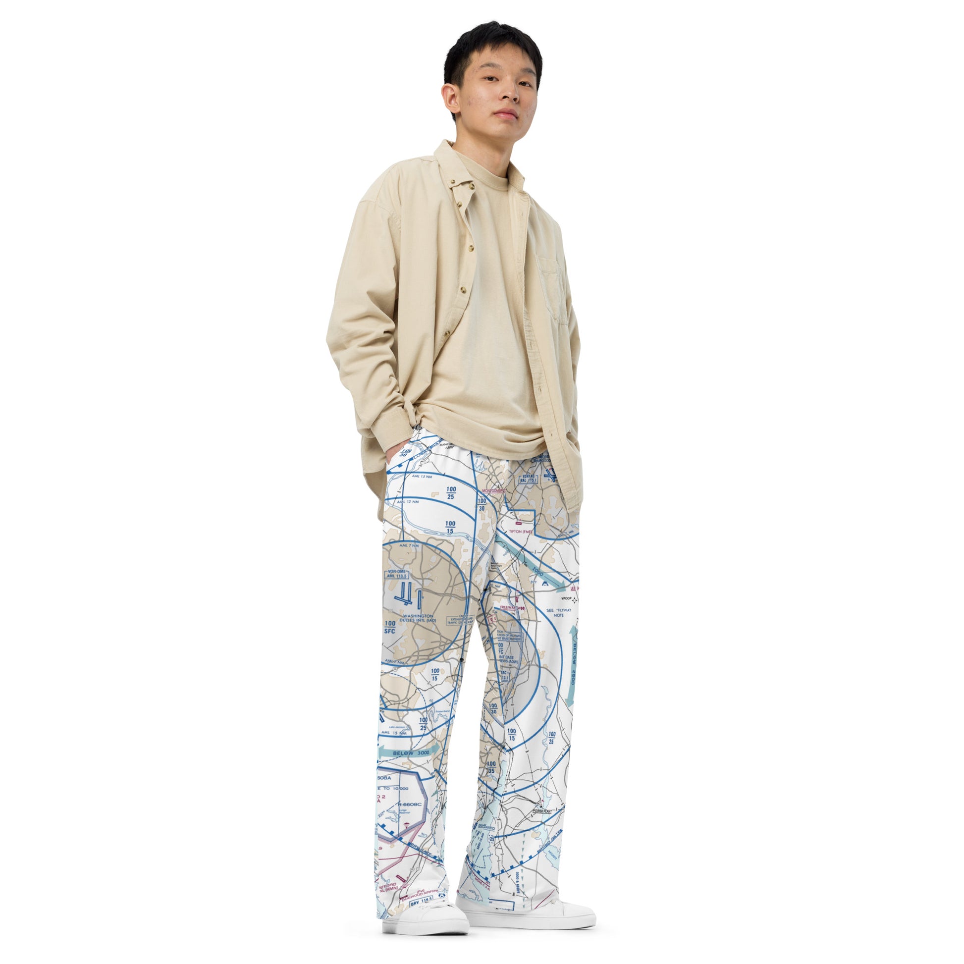 Baltimore-Washington Flyway Chart wide-leg pants