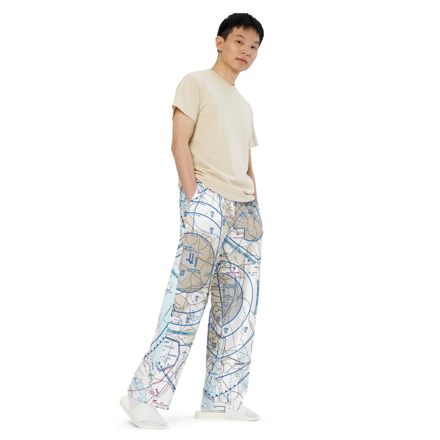 Baltimore-Washington Flyway Chart wide-leg pants