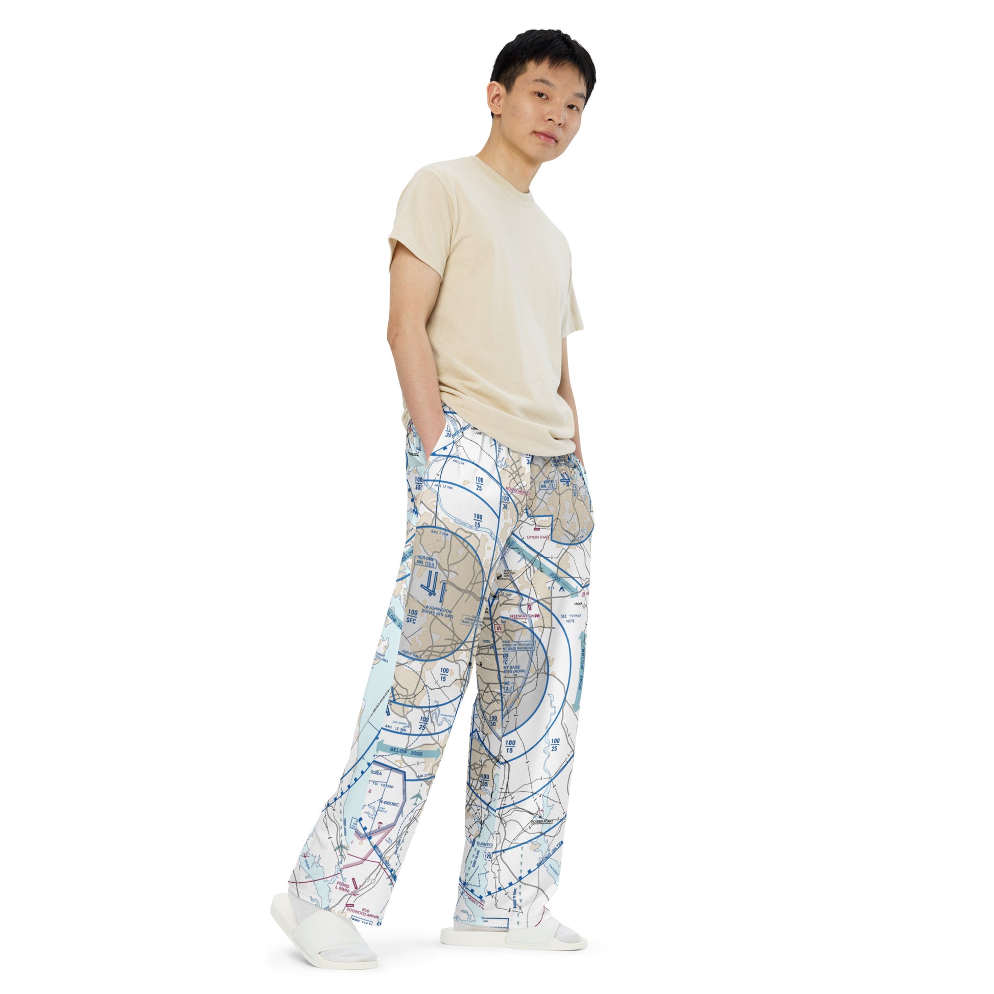 Baltimore-Washington Flyway Chart wide-leg pants