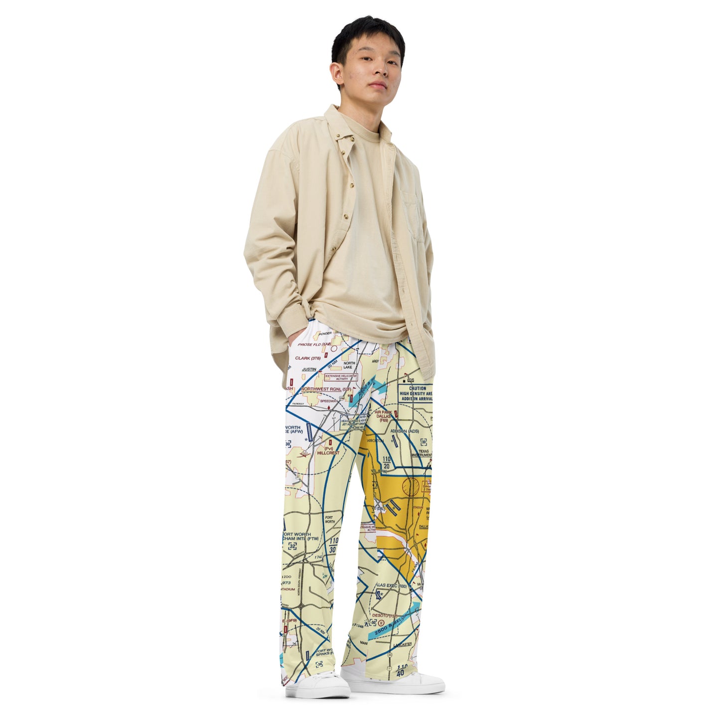 Dallas - Ft. Worth Flyway Chart wide-leg pants