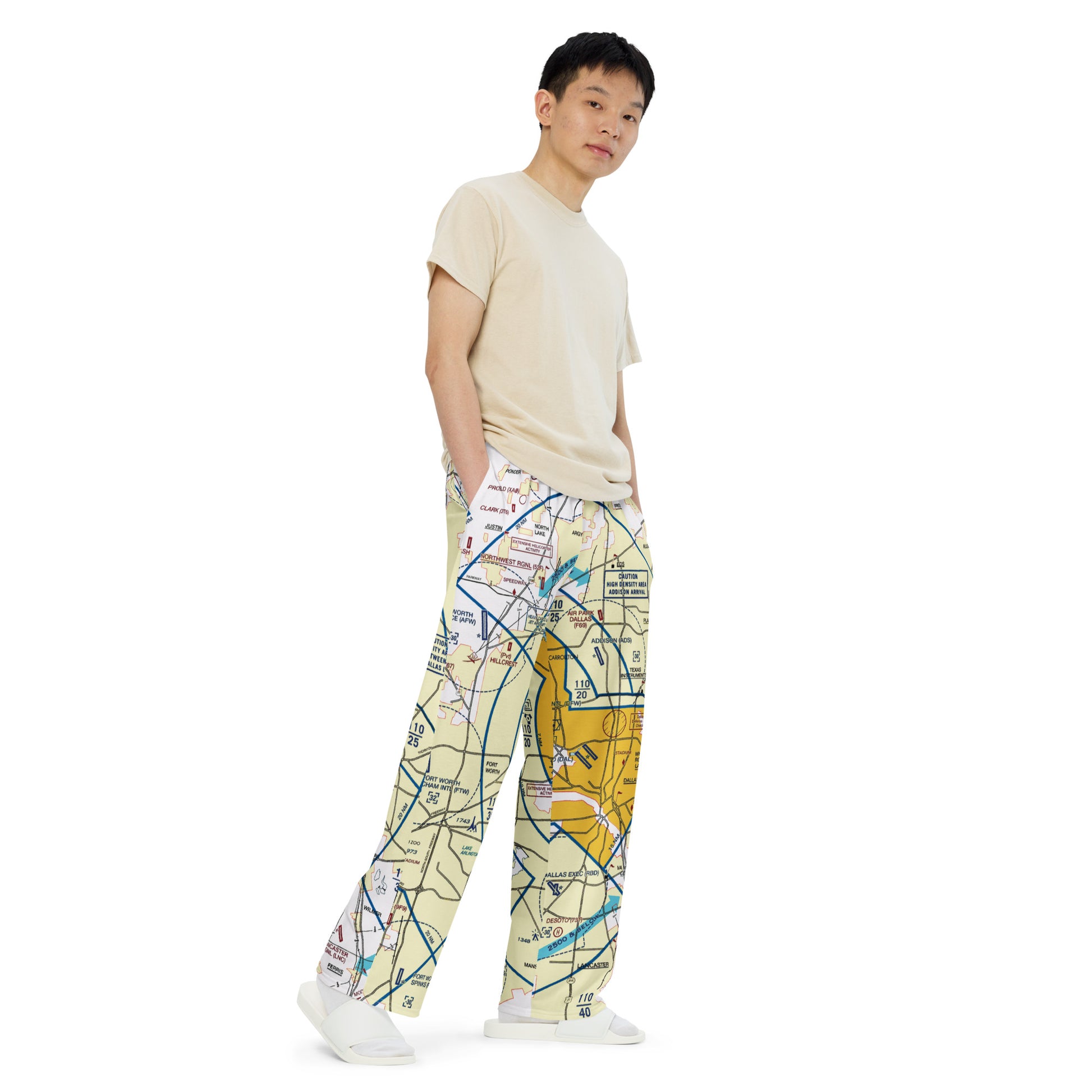 Dallas - Ft. Worth Flyway Chart wide-leg pants