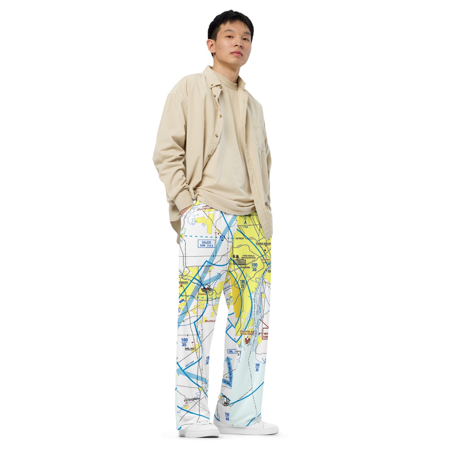 Detroit Flyway Chart wide-leg pants