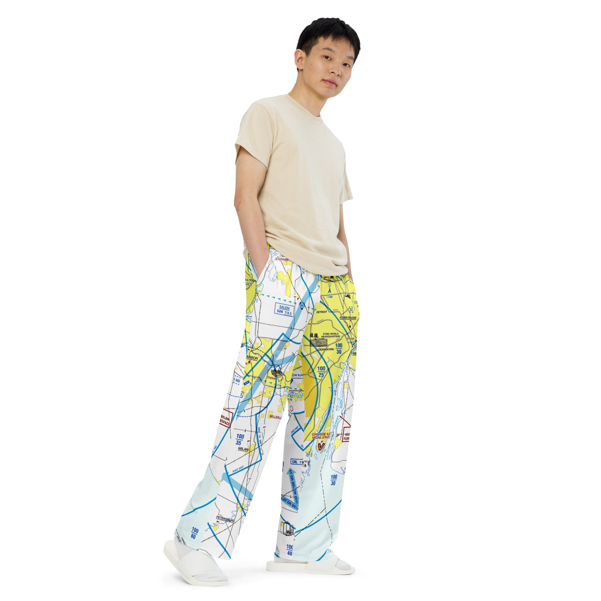 Detroit Flyway Chart wide-leg pants