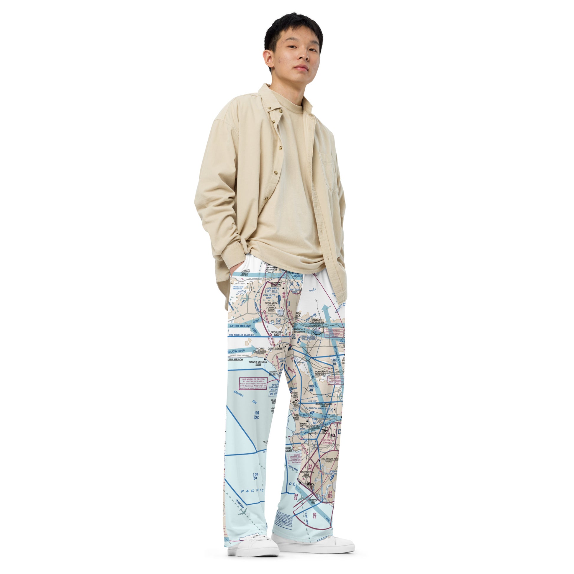 LAX Flyway Chart wide-leg pants