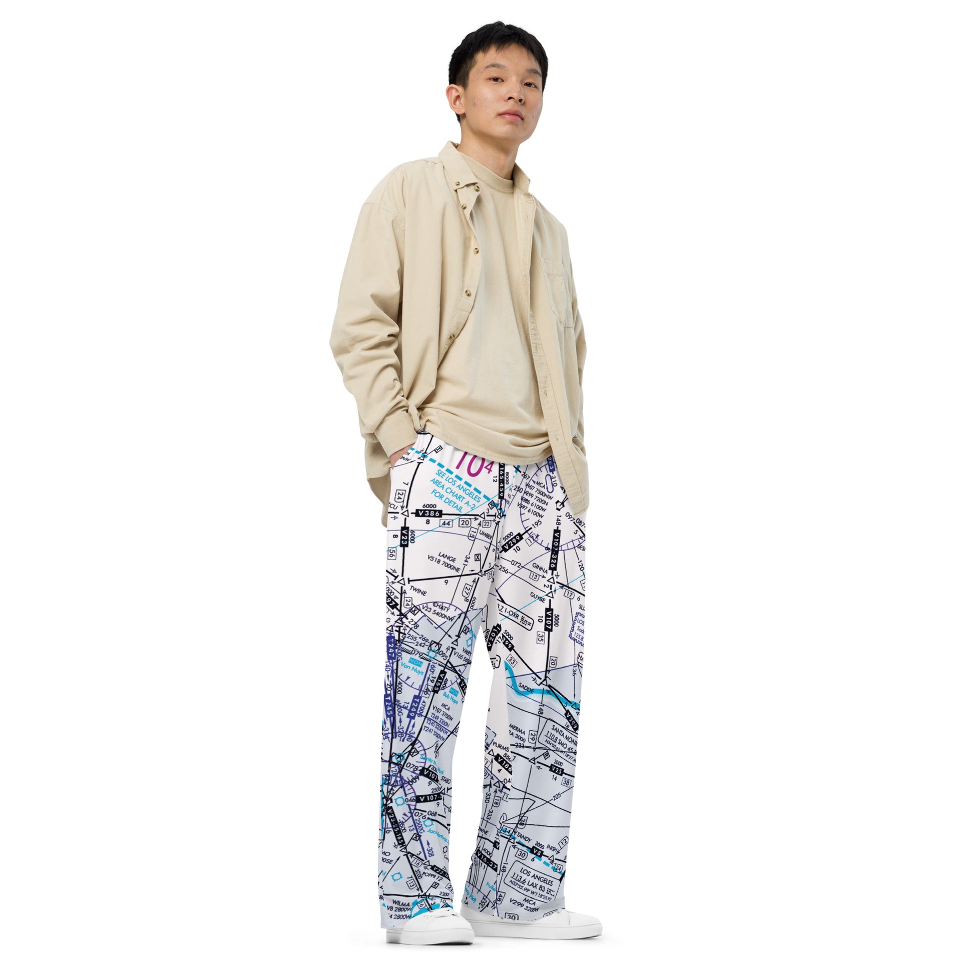 Enroute Low Altitude Chart wide-leg pants (ELUS3/white)