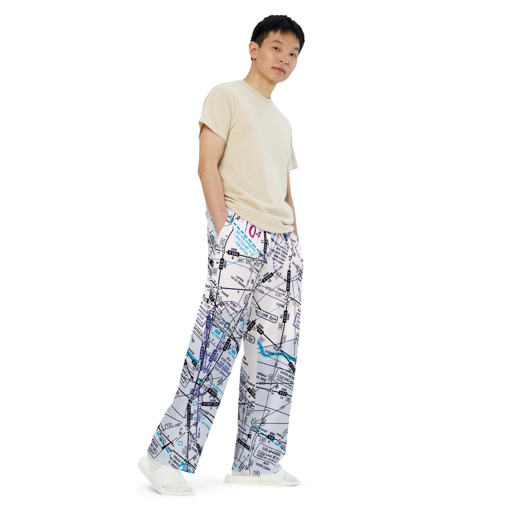 Enroute Low Altitude Chart wide-leg pants (ELUS3/white)