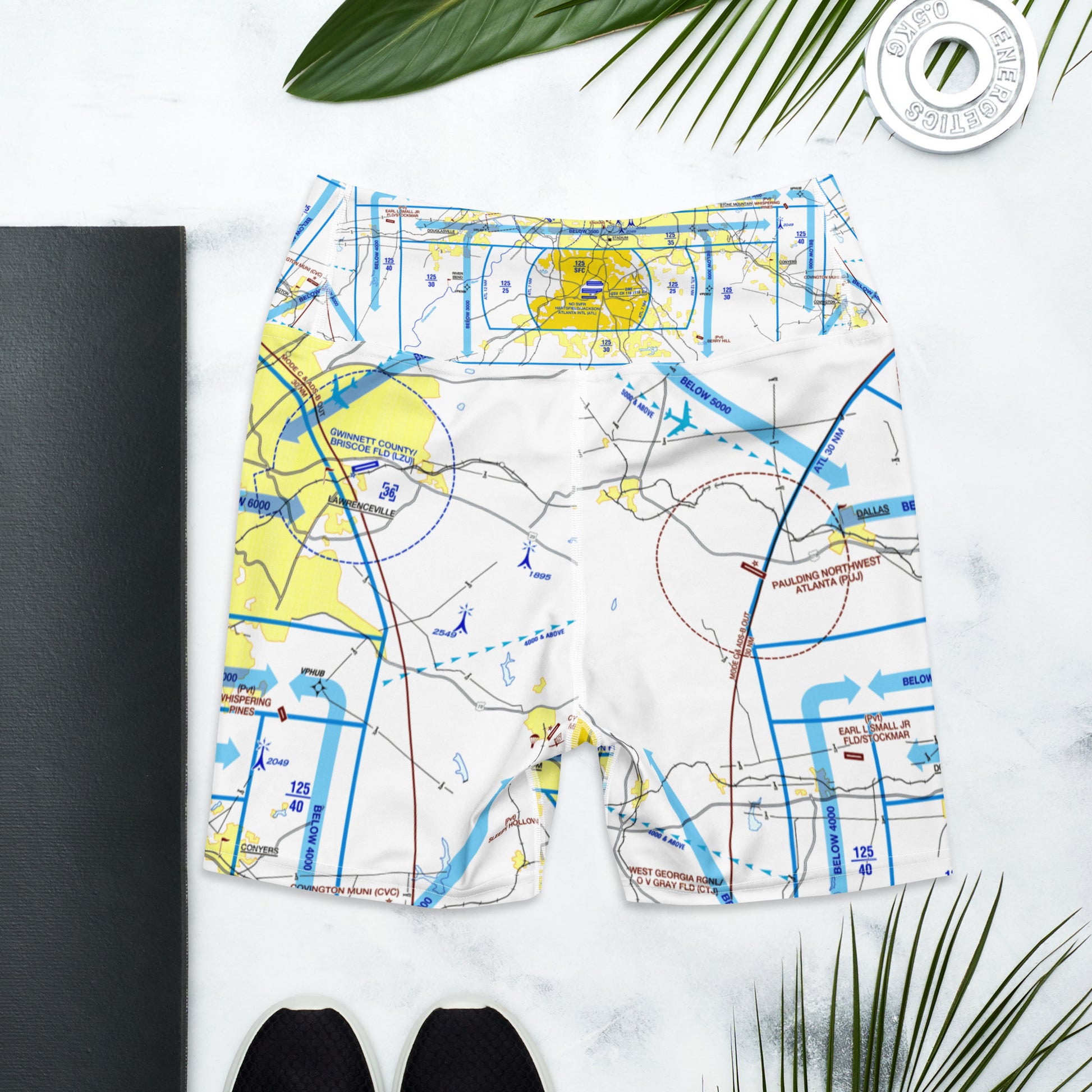 Atlanta Flyway Chart yoga shorts