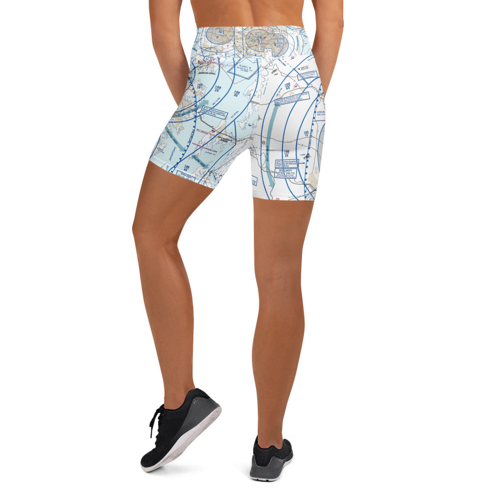 Baltimore-Washington Flyway Chart yoga shorts
