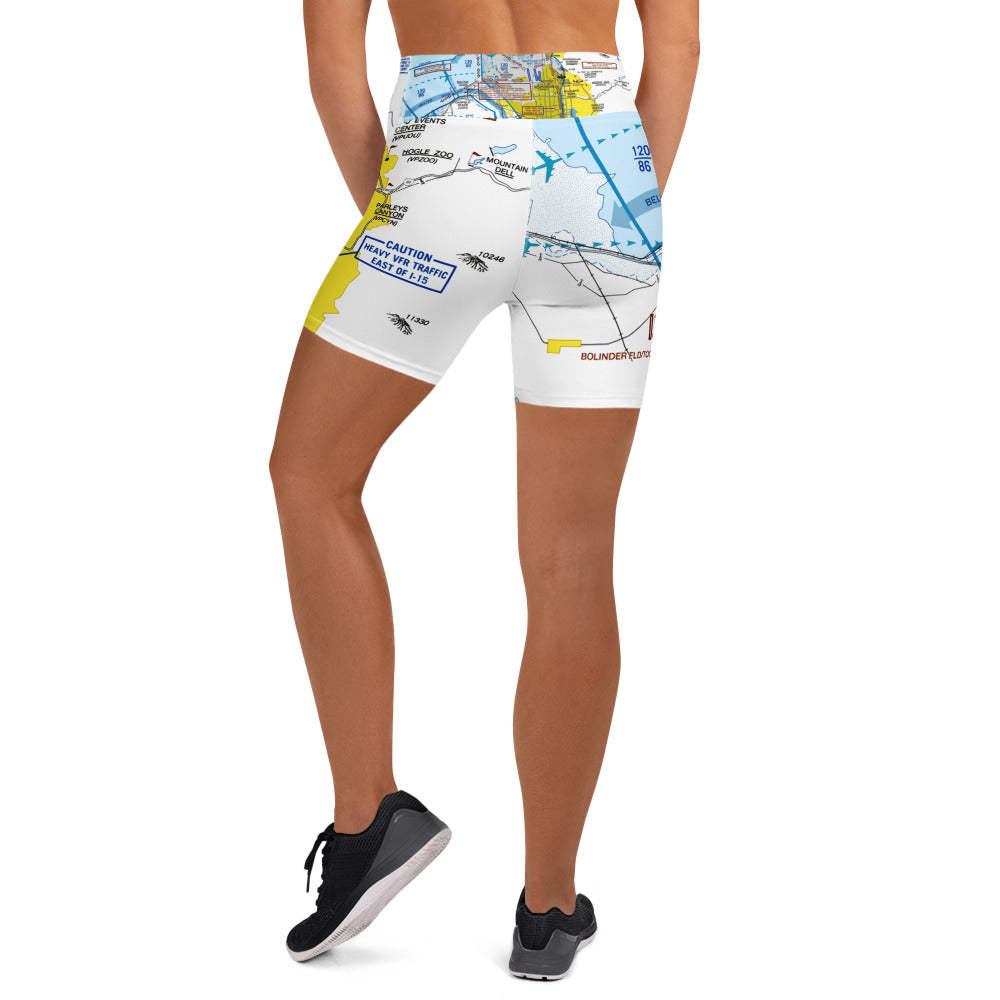 Salt Lake City Flyway Chart yoga shorts