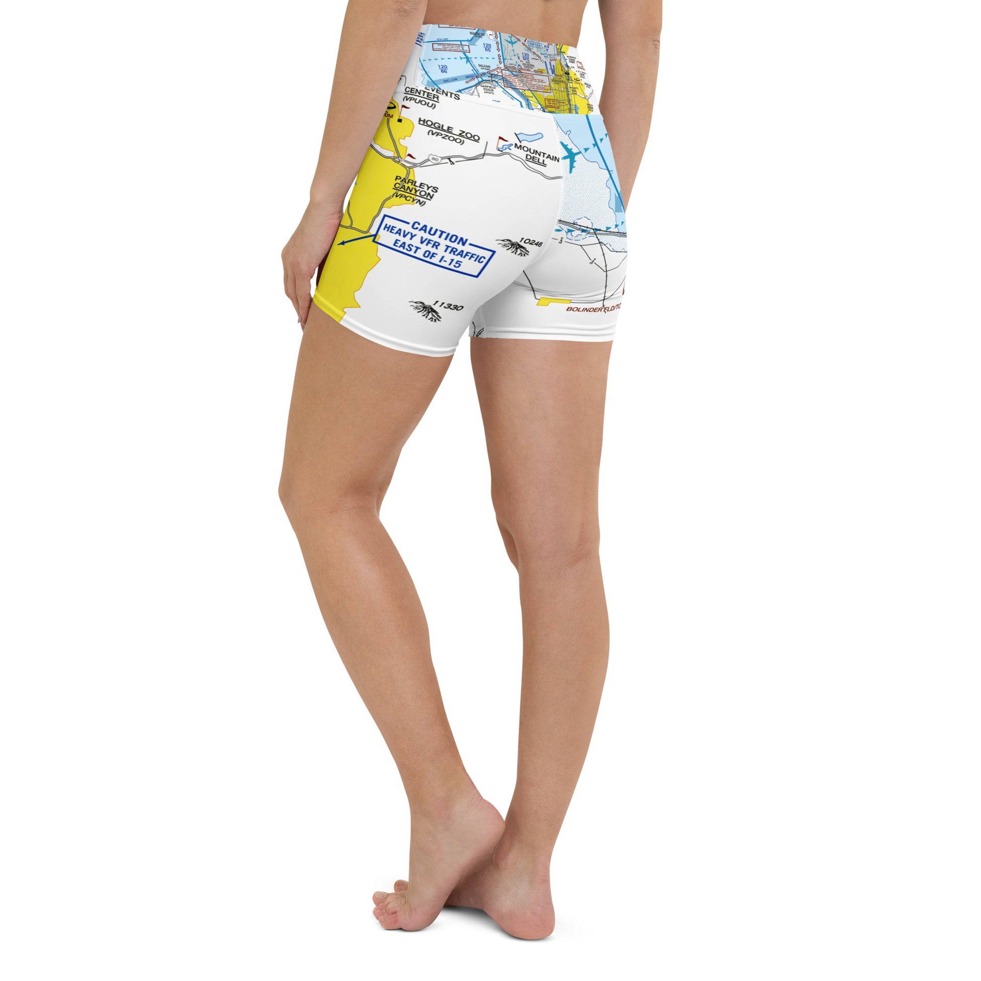 Salt Lake City Flyway Chart yoga shorts