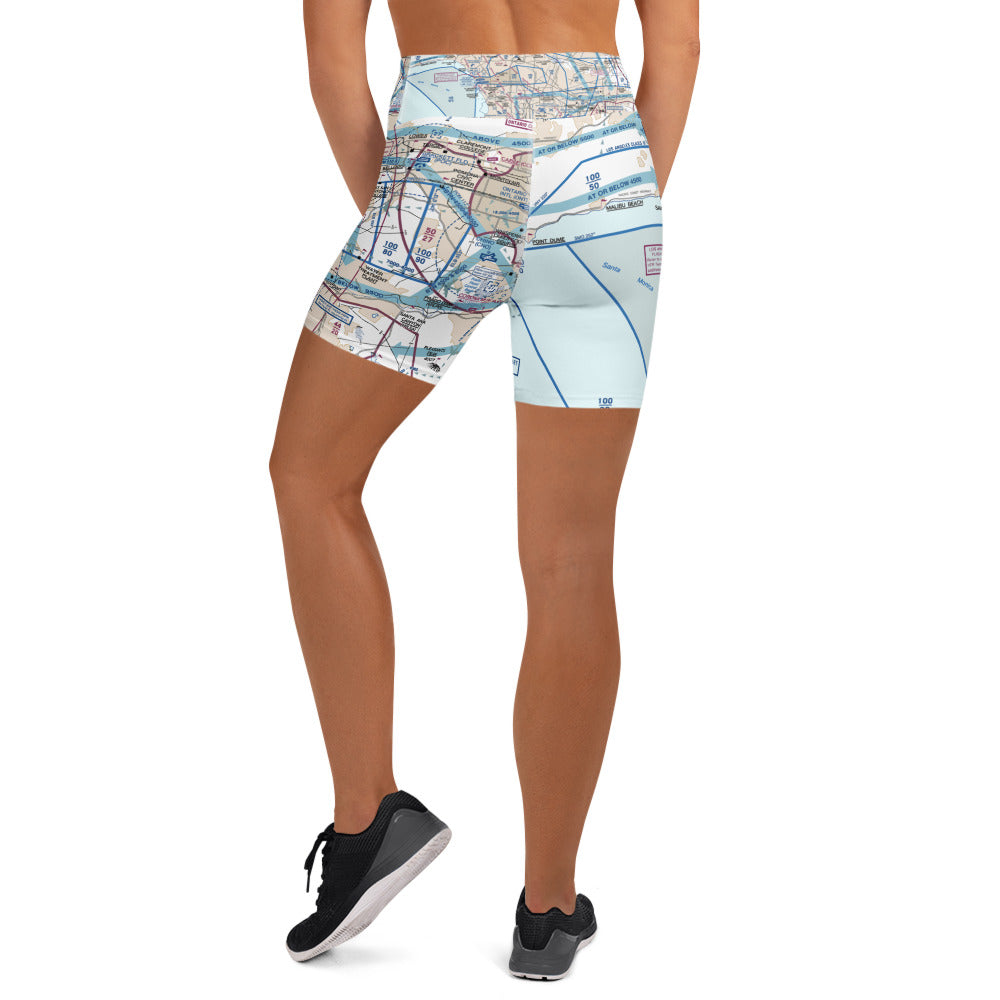 LAX Flyway Chart yoga shorts