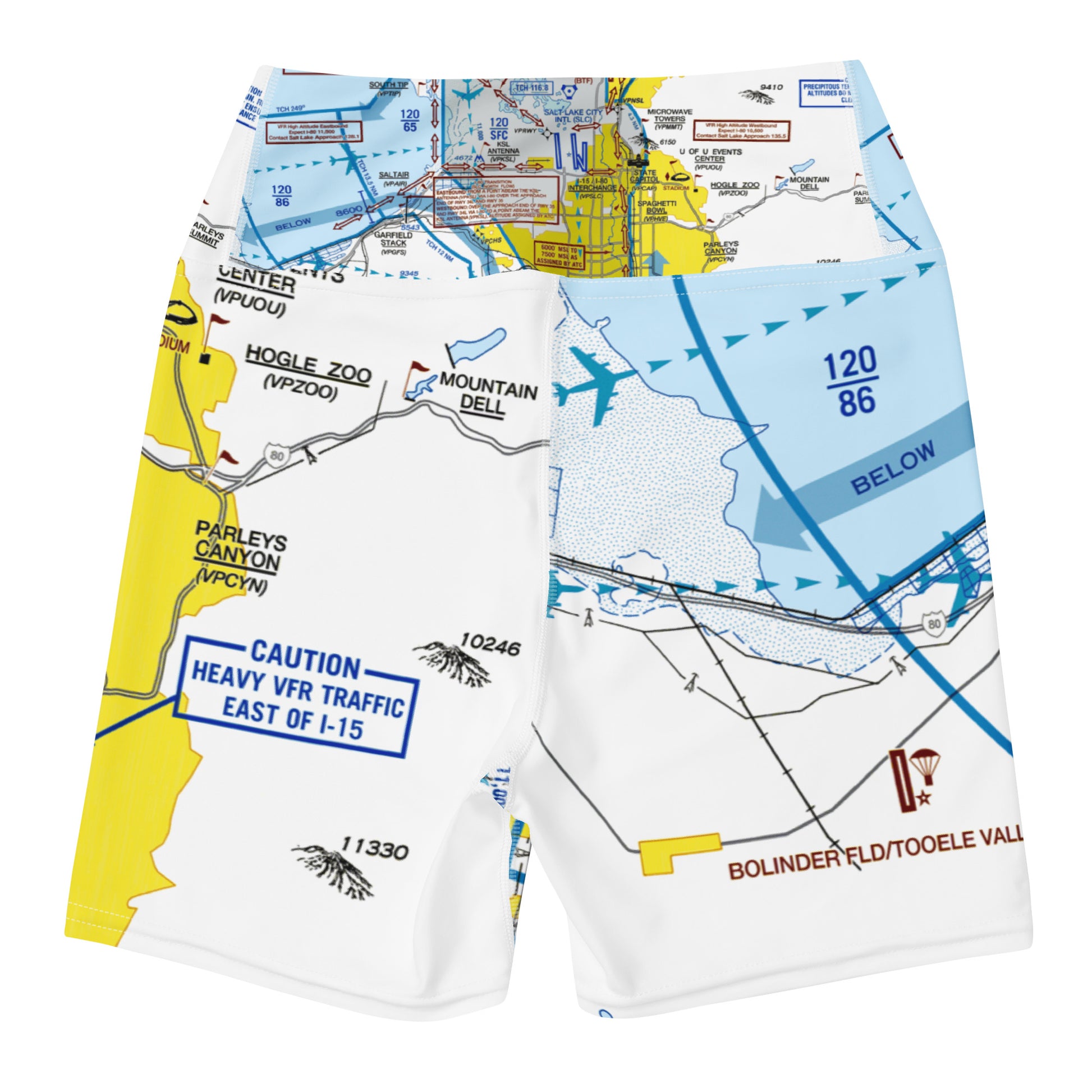 Salt Lake City Flyway Chart yoga shorts
