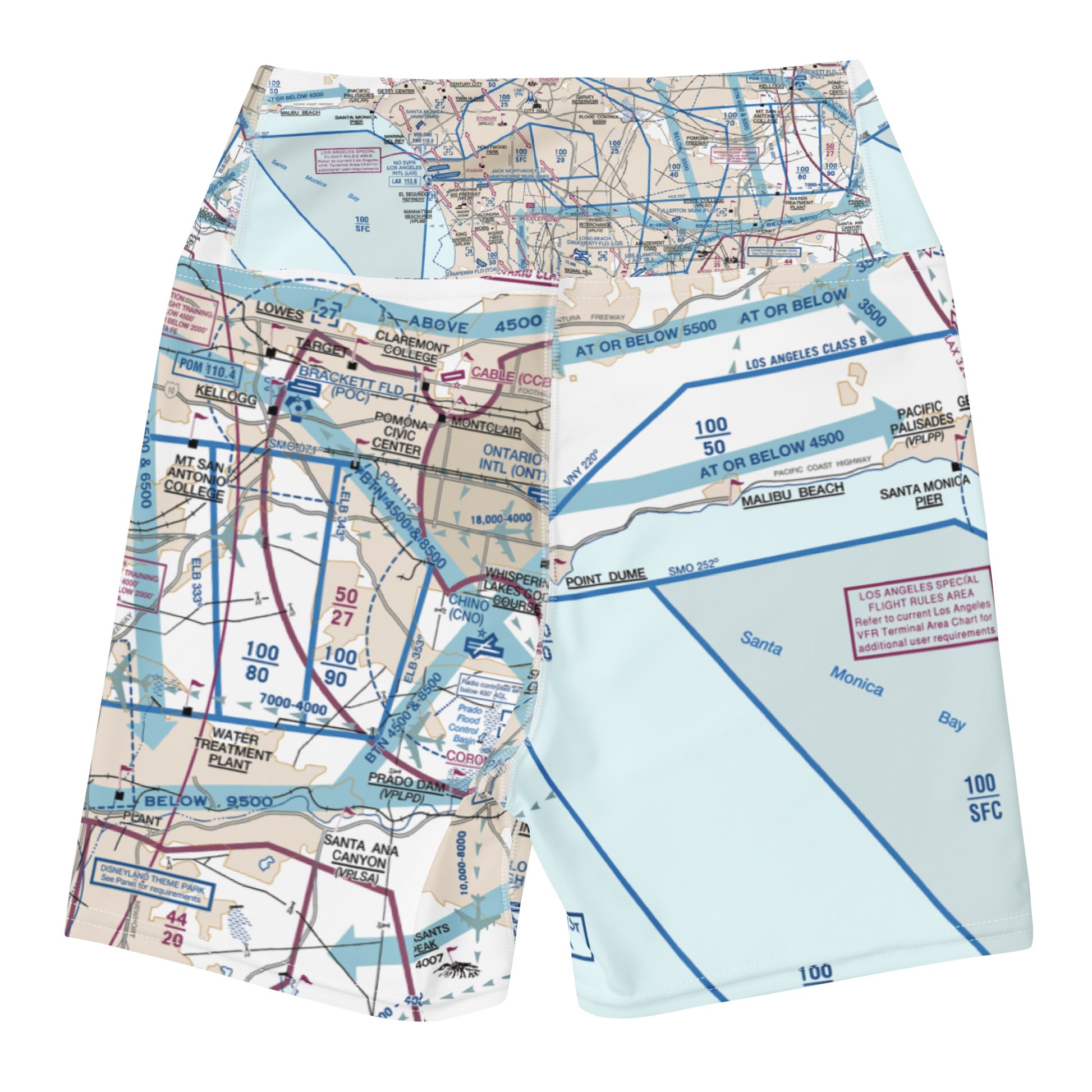 LAX Flyway Chart yoga shorts