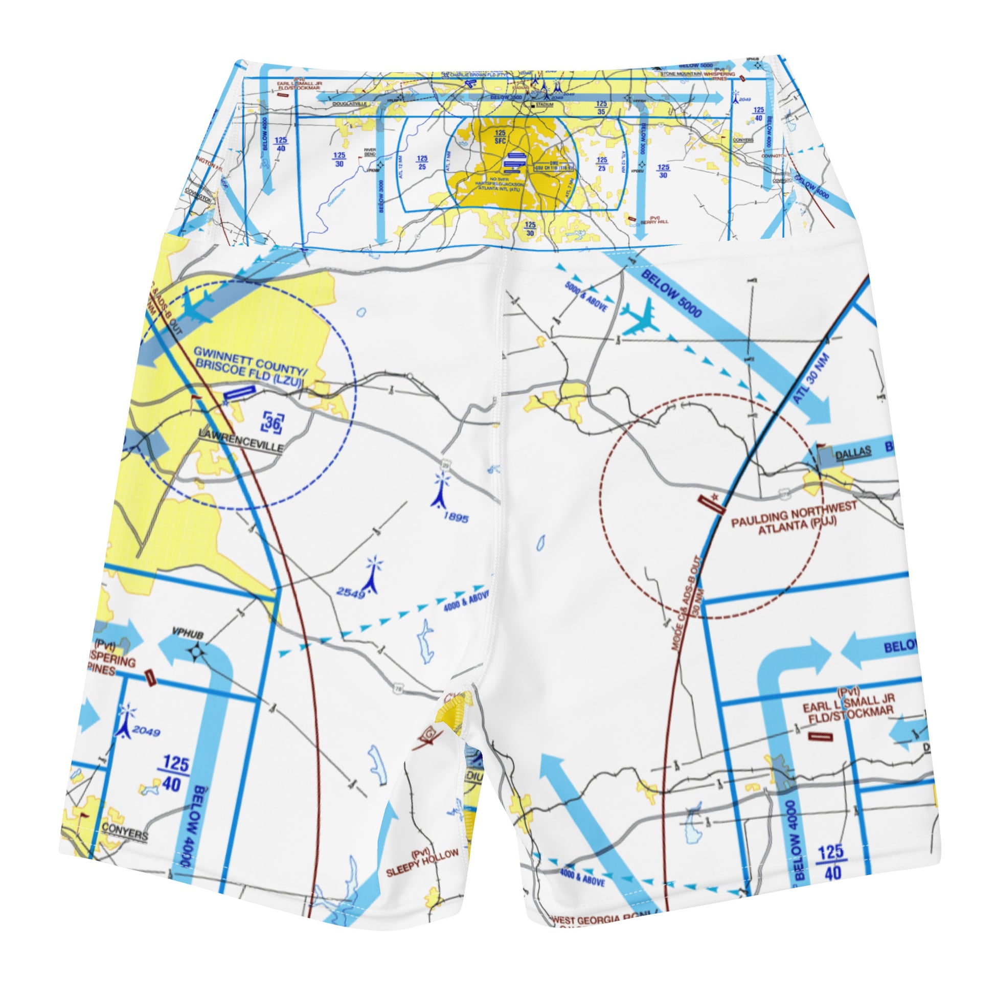 Atlanta Flyway Chart yoga shorts