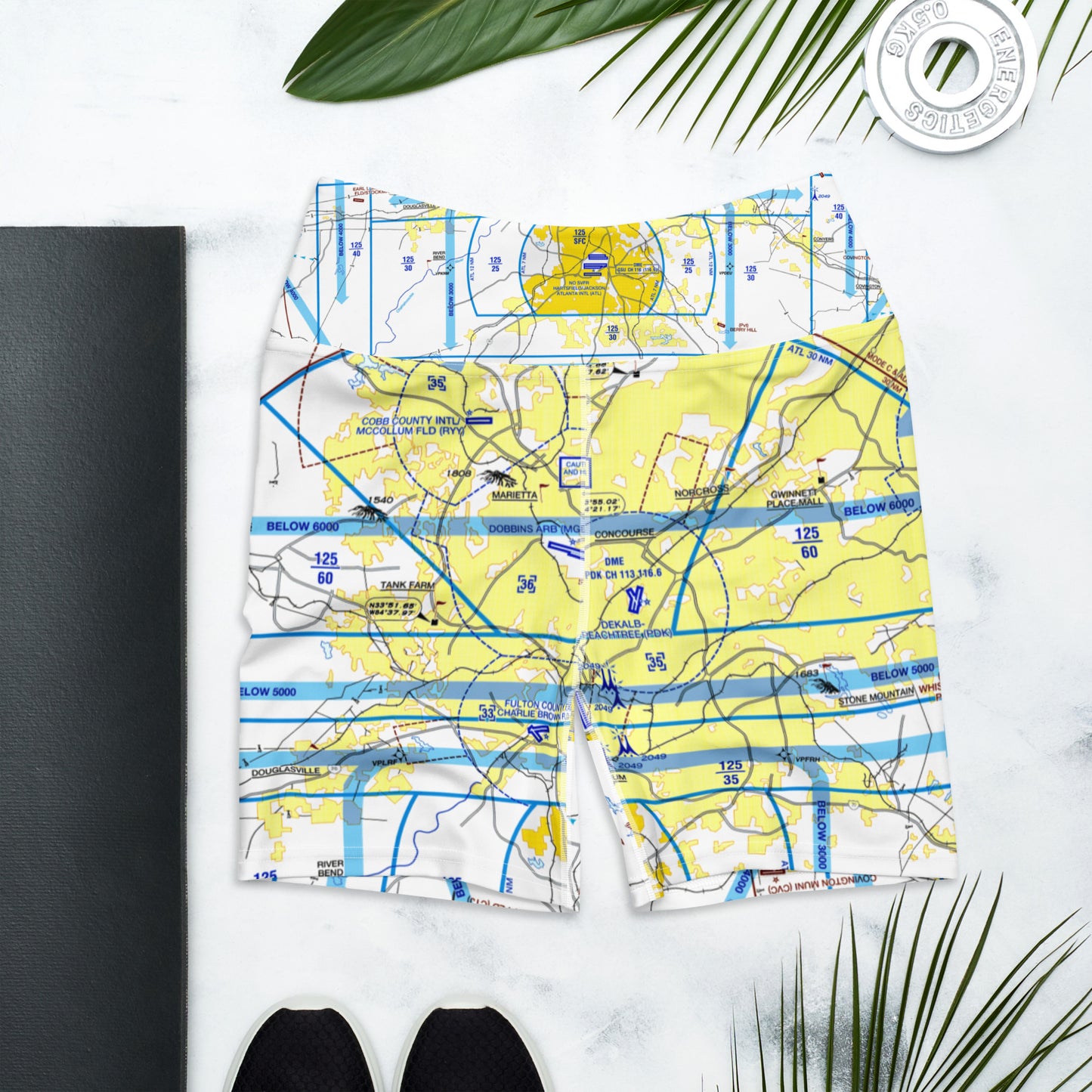 Atlanta Flyway Chart yoga shorts