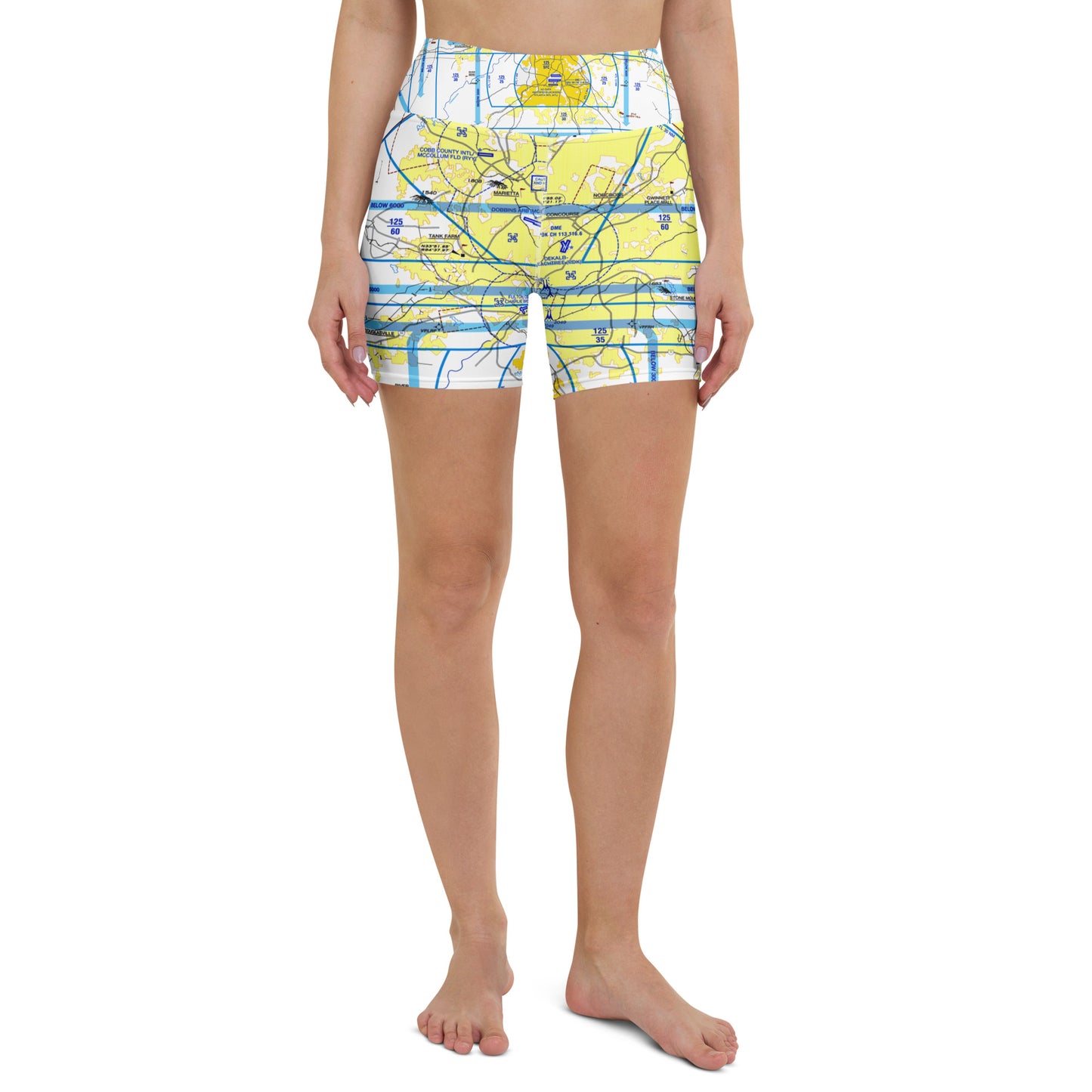 Atlanta Flyway Chart yoga shorts