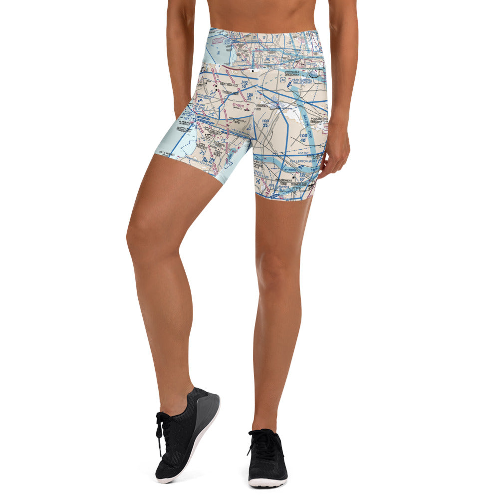 LAX Flyway Chart yoga shorts