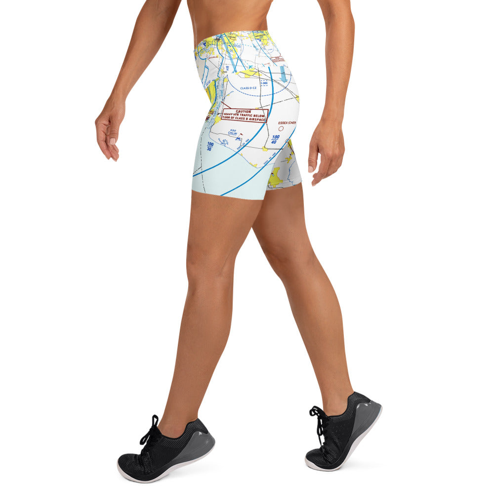 Detroit Flyway Chart yoga shorts