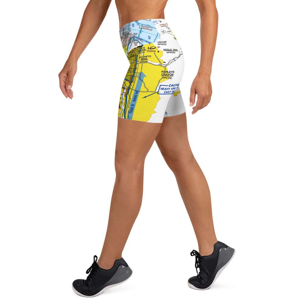 Salt Lake City Flyway Chart yoga shorts