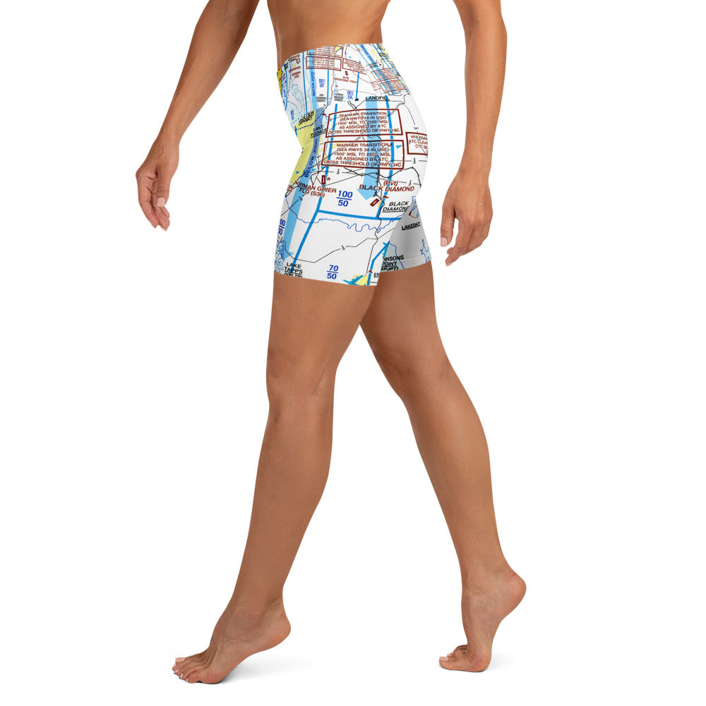 Seattle Flyway Chart yoga shorts