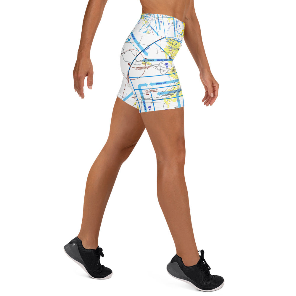 Atlanta Flyway Chart yoga shorts