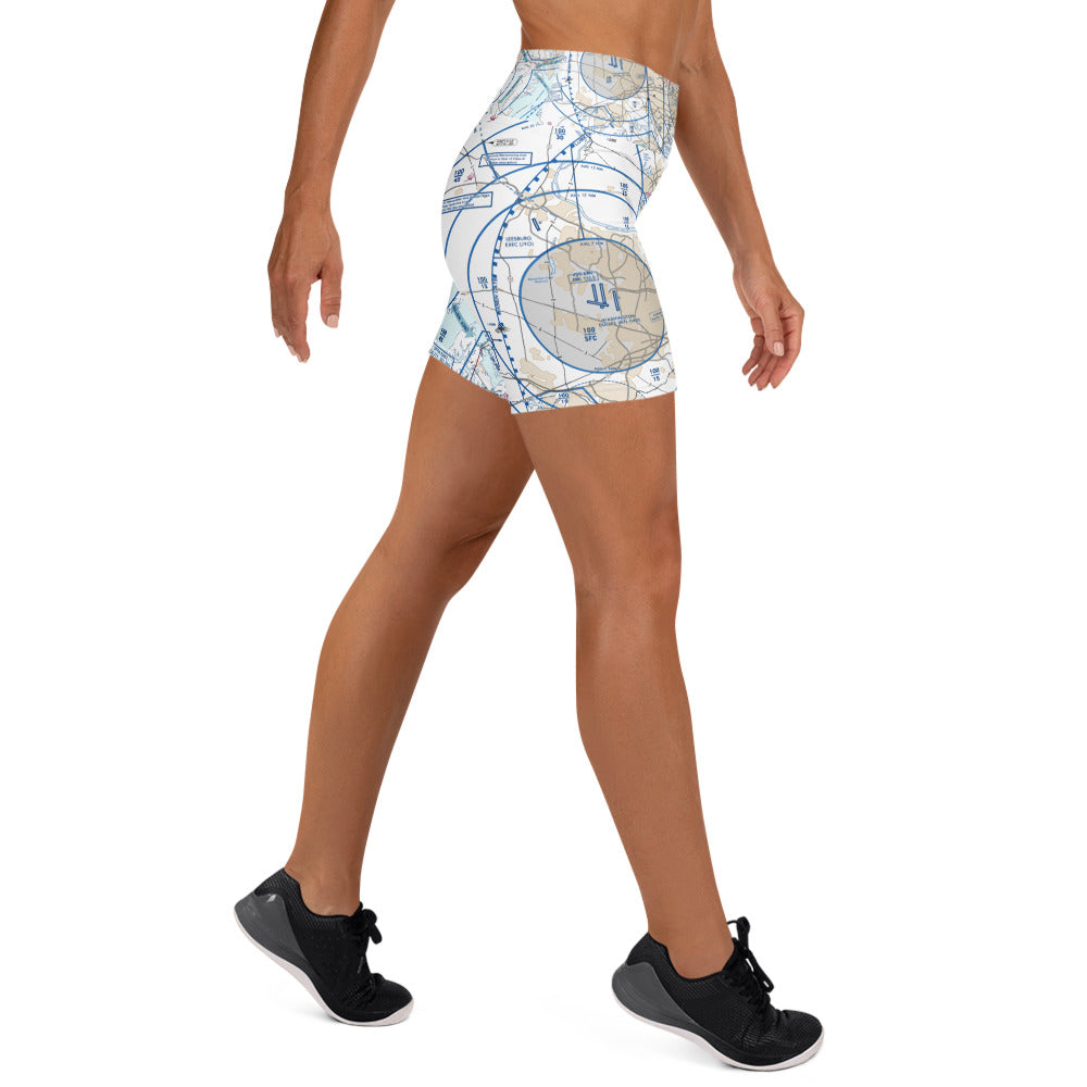 Baltimore-Washington Flyway Chart yoga shorts