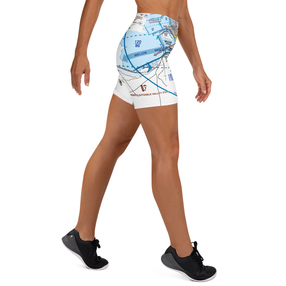 Salt Lake City Flyway Chart yoga shorts