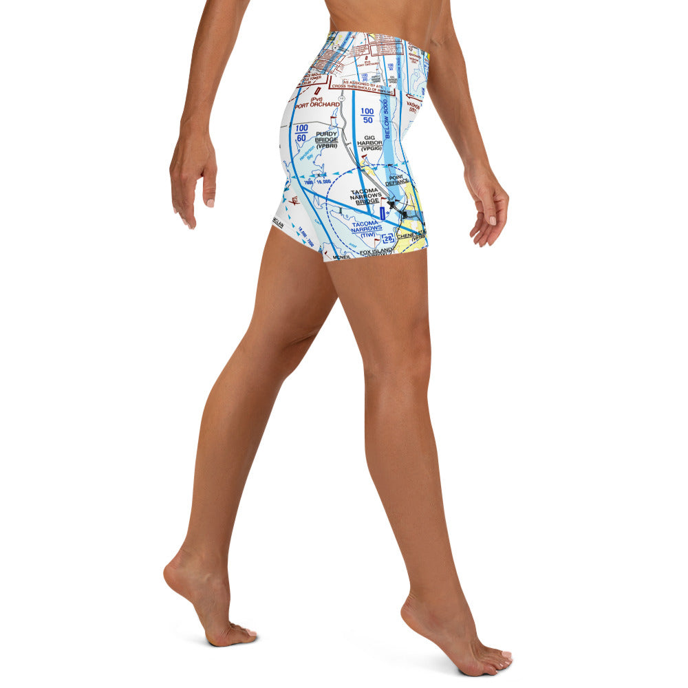 Seattle Flyway Chart yoga shorts
