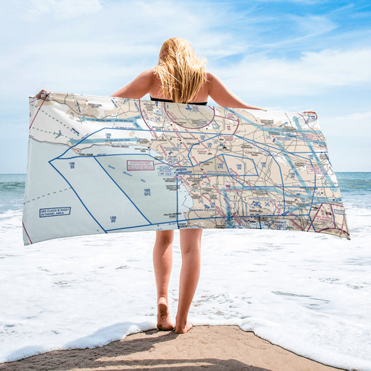 LAX Flyway Chart beach towel